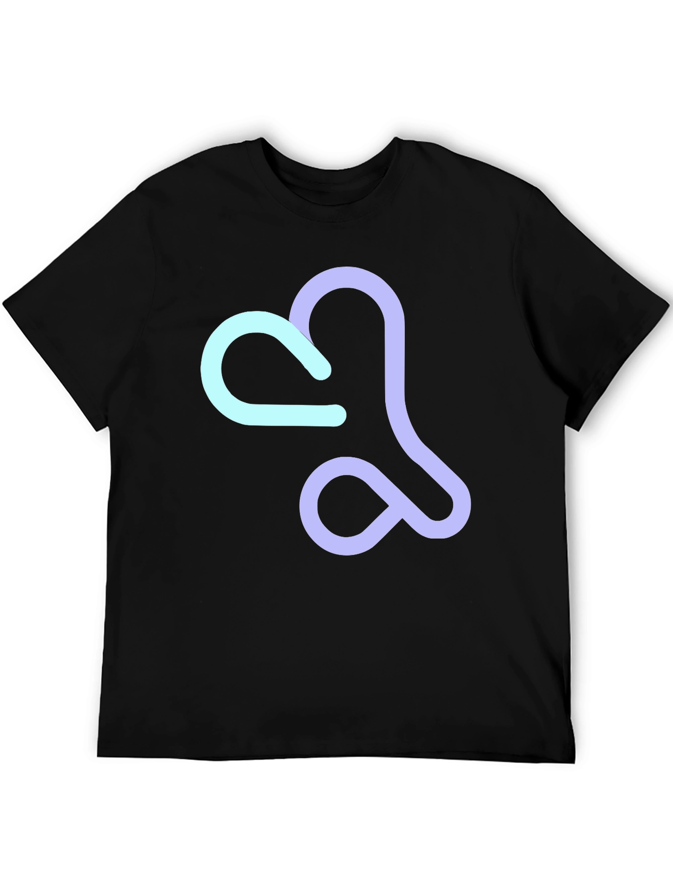 Abstract Heart T-Shirt - Casual Black Tee
