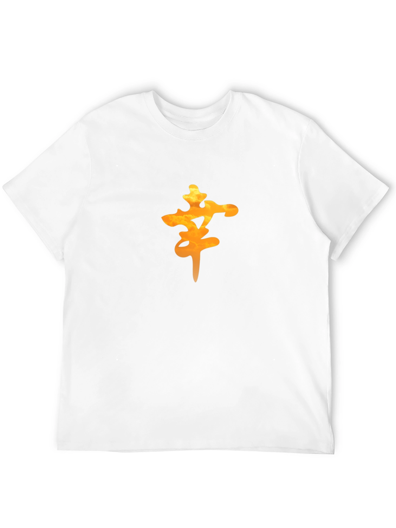 Mens Black Tee with Orange Lucky Symbol