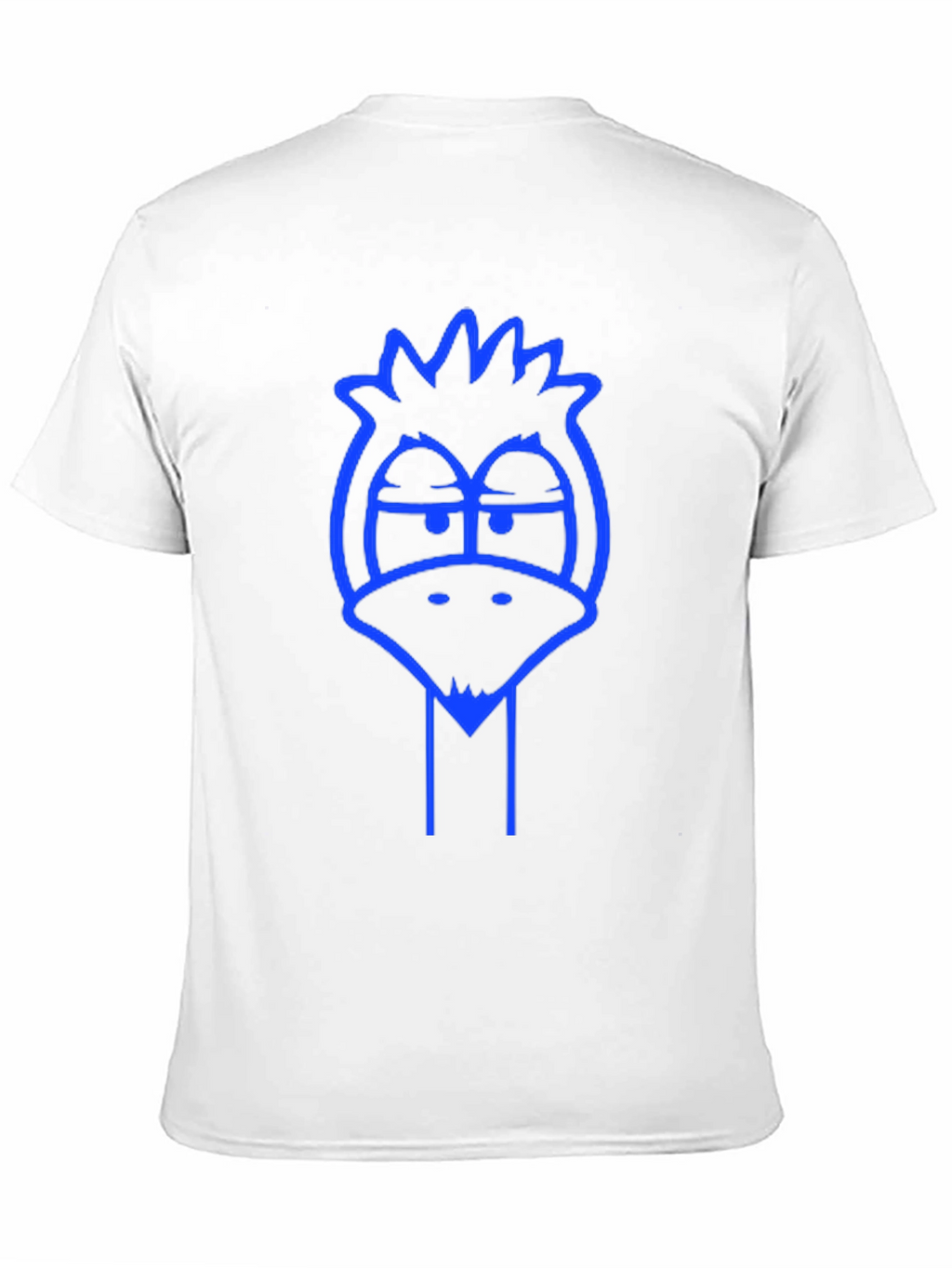 Mens Black T-Shirt with Blue Cartoon Bird Graphic