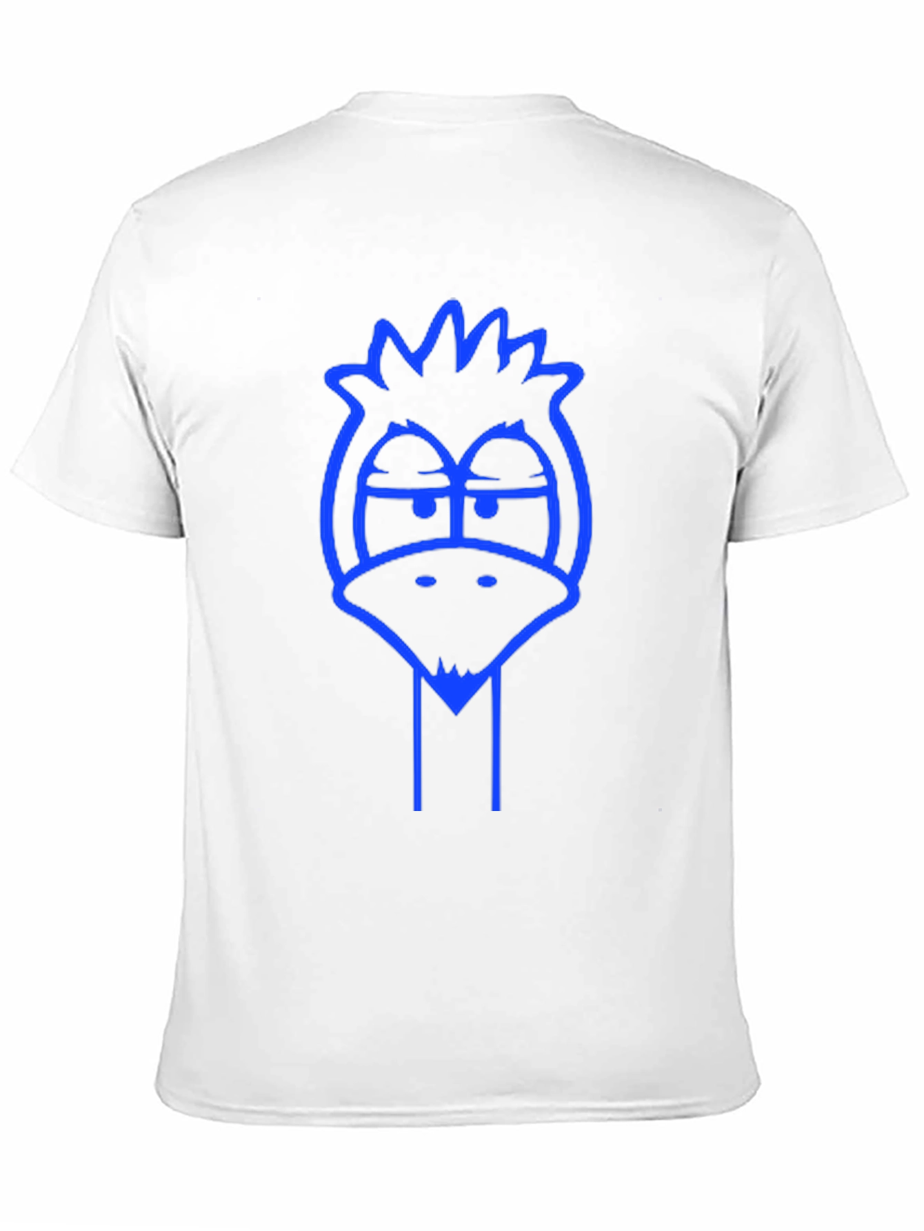 Mens Black T-Shirt with Blue Cartoon Bird Graphic