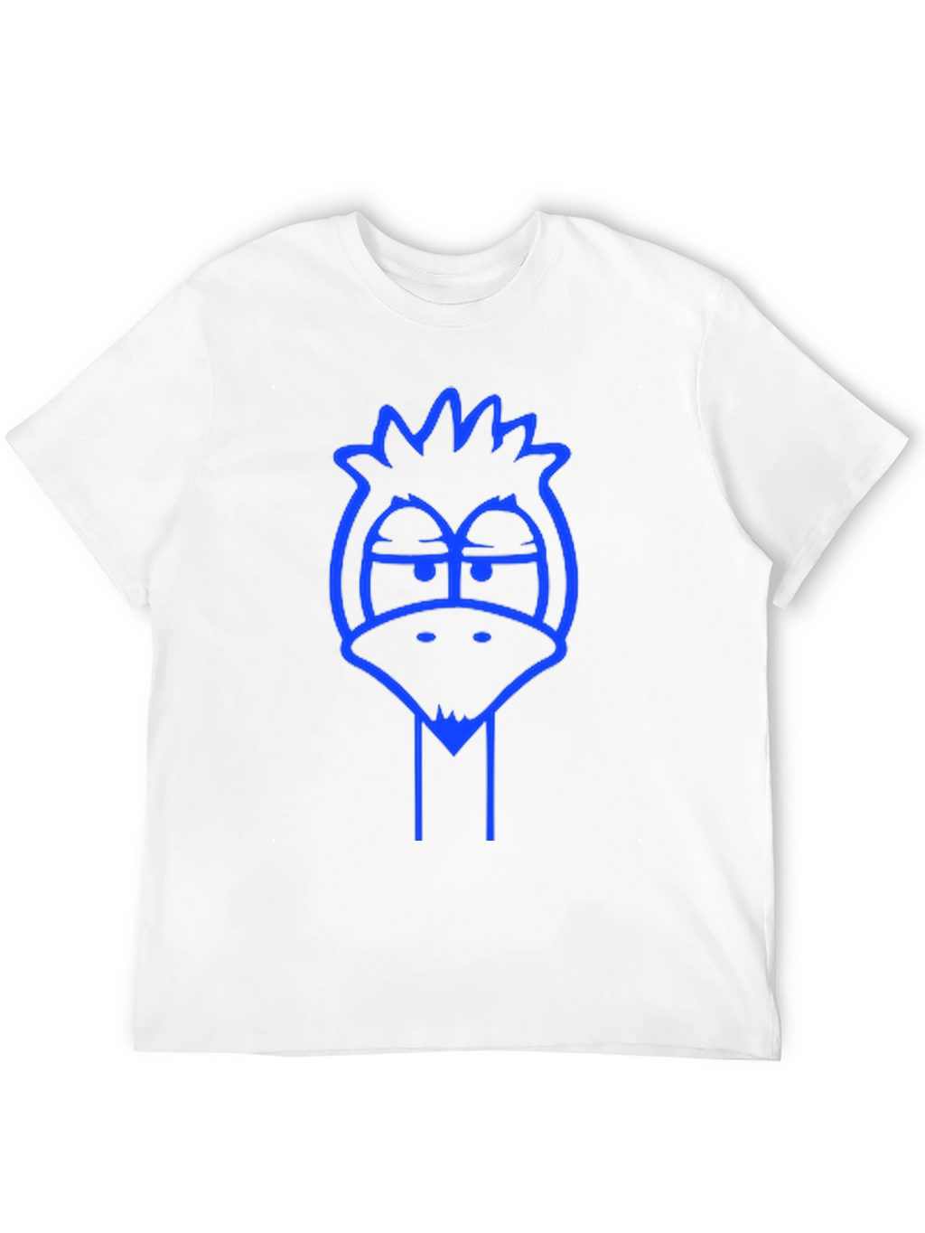 Mens Black T-Shirt with Blue Cartoon Bird Graphic