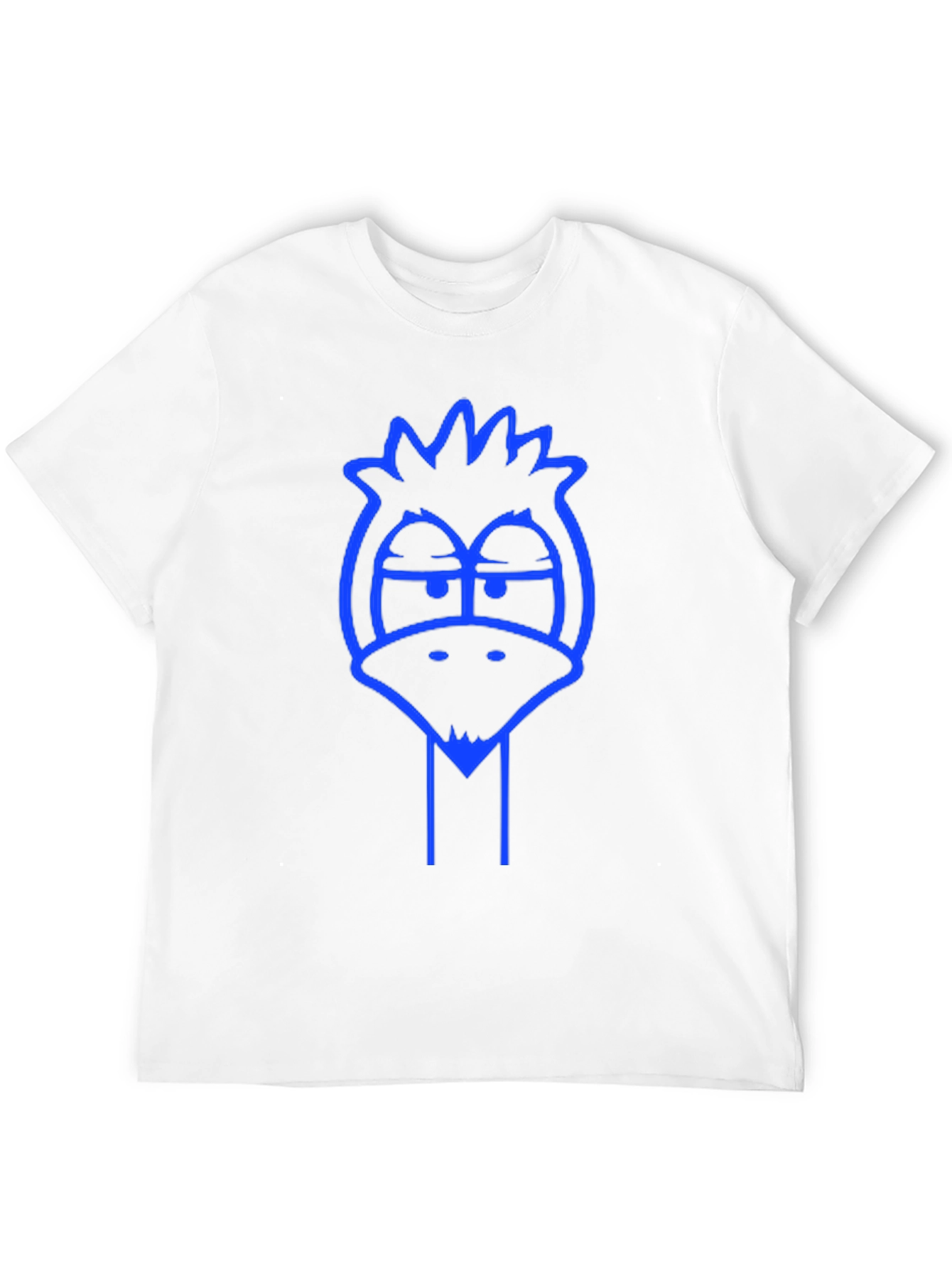 Mens Black T-Shirt with Blue Cartoon Bird Graphic