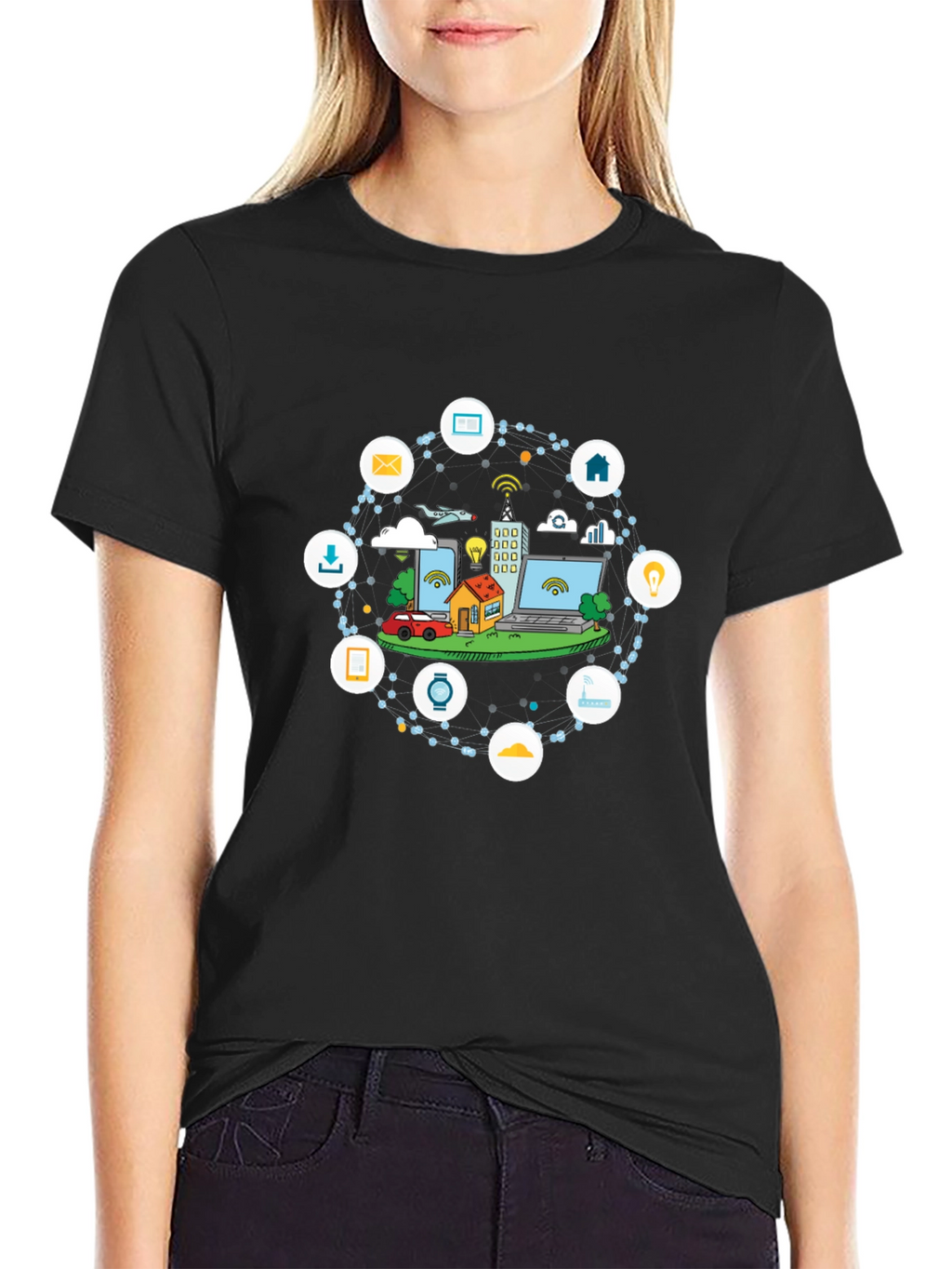 Smart Tech T-Shirt - Black Crew Neck