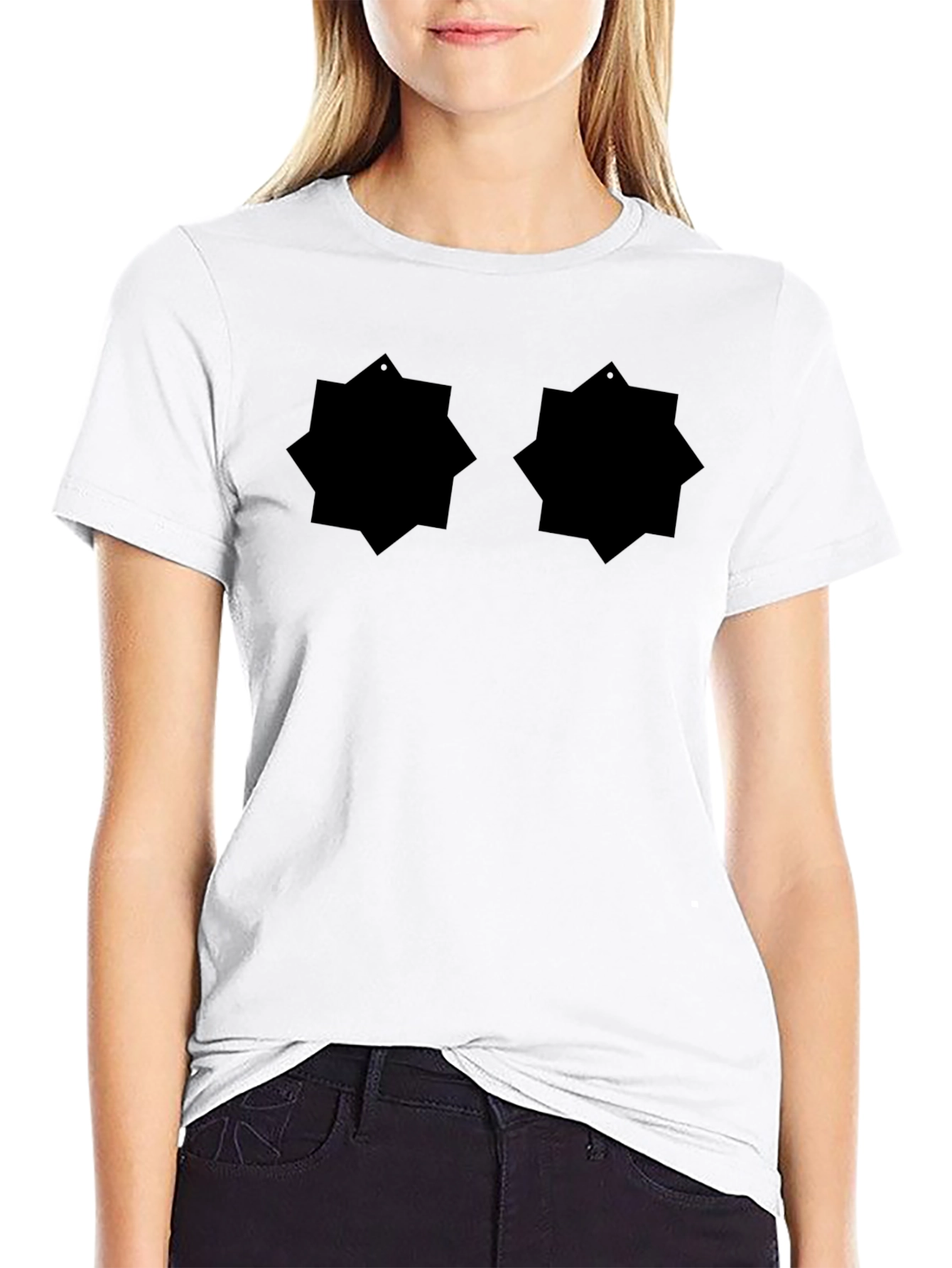 Black Graphic Tee - Abstract Design