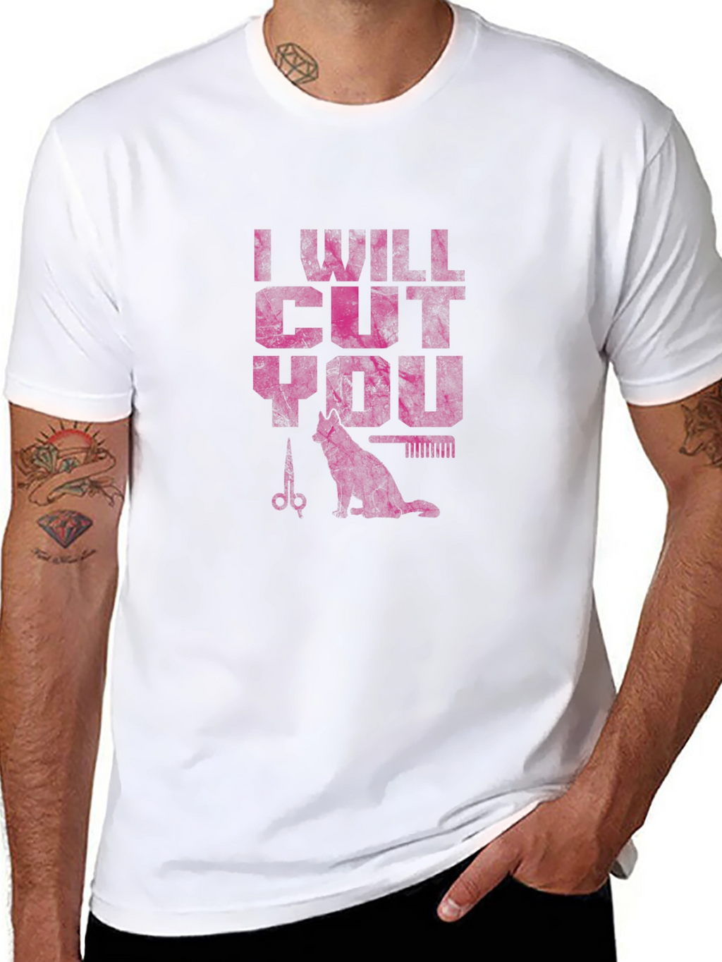 I Will Cut You T-Shirt - Barber Cat