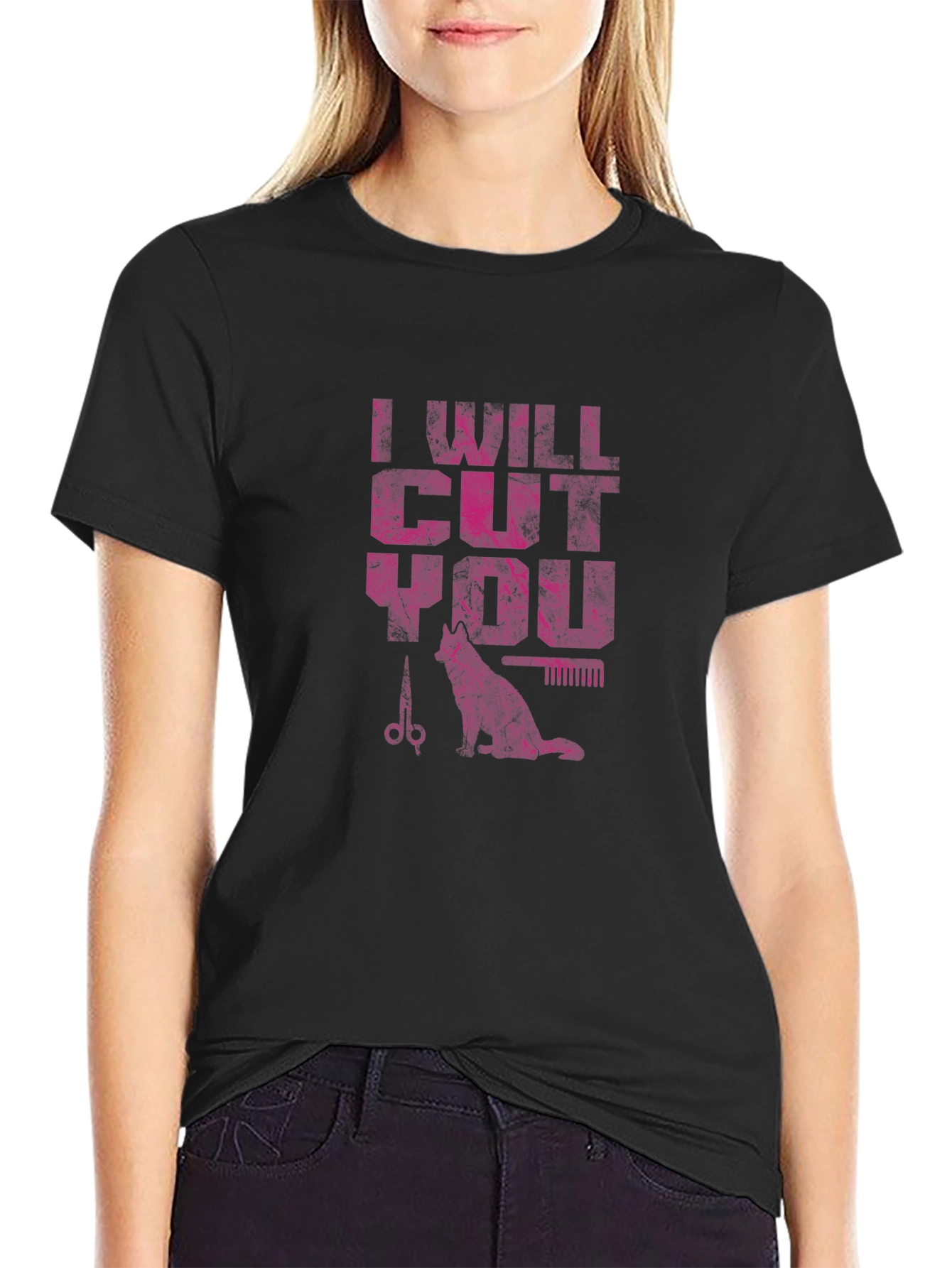 I Will Cut You T-Shirt - Barber Cat