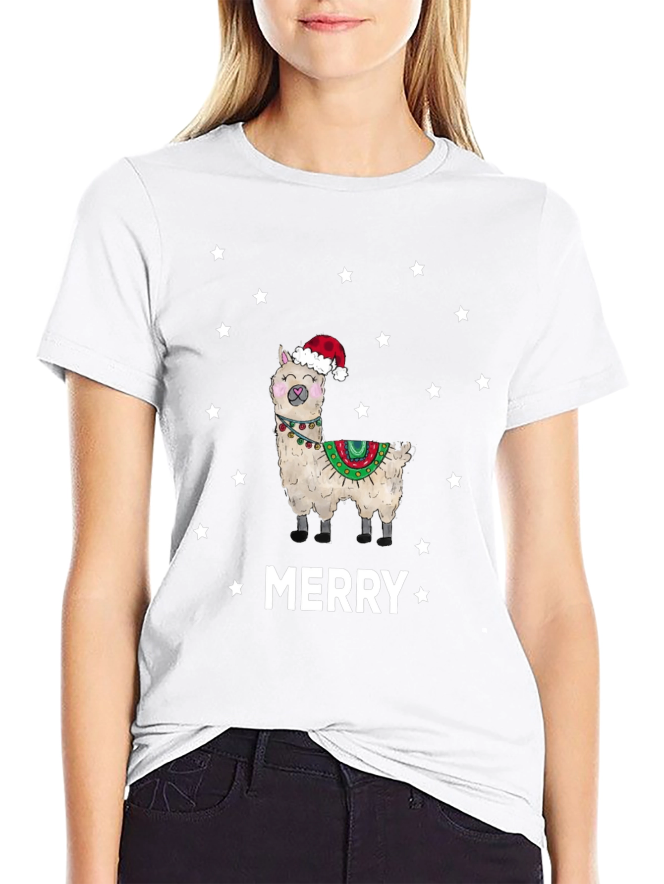 Merry Llama Christmas T-Shirt
