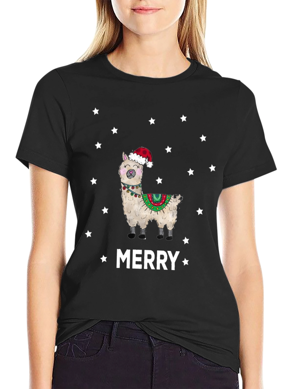 Merry Llama Christmas T-Shirt