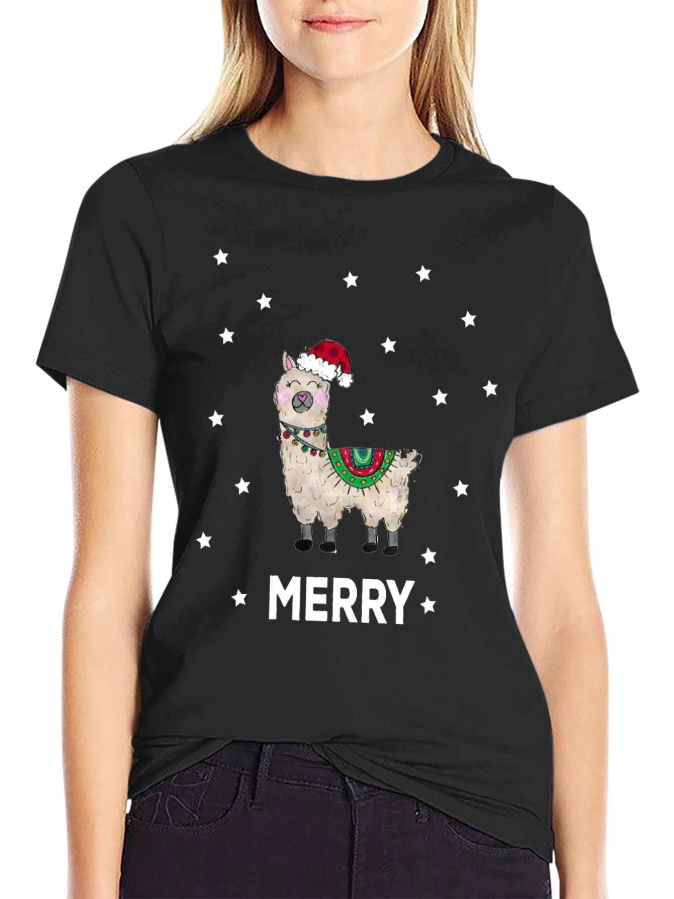 Merry Llama Christmas T-Shirt