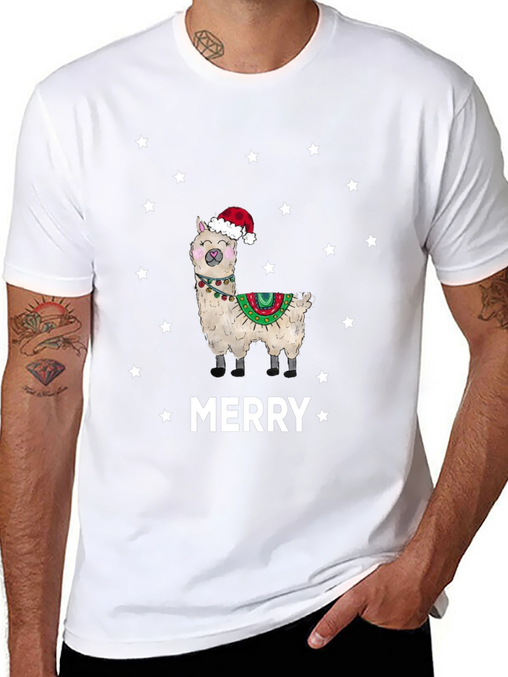 Merry Llama Christmas T-Shirt