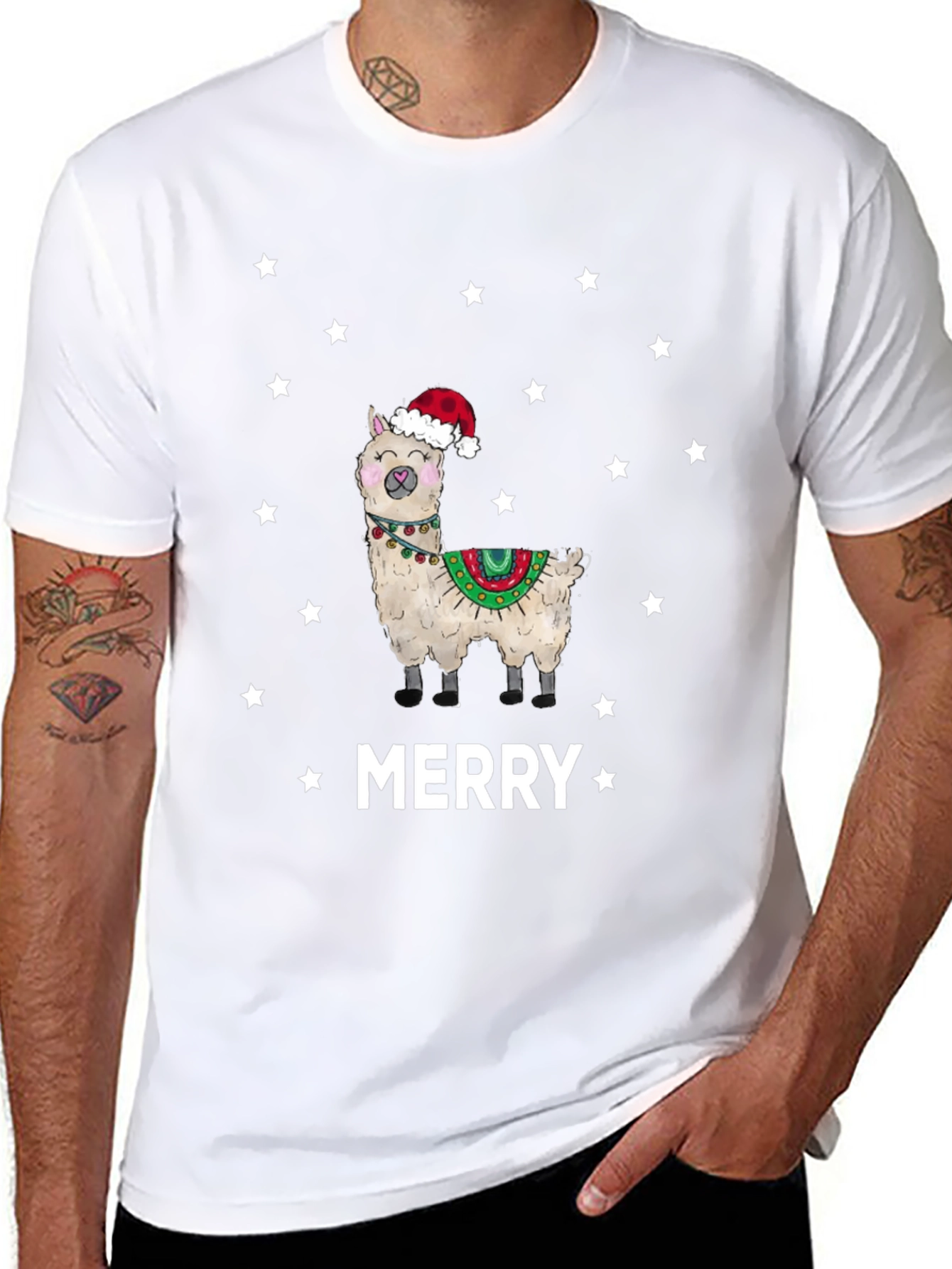 Merry Llama Christmas T-Shirt