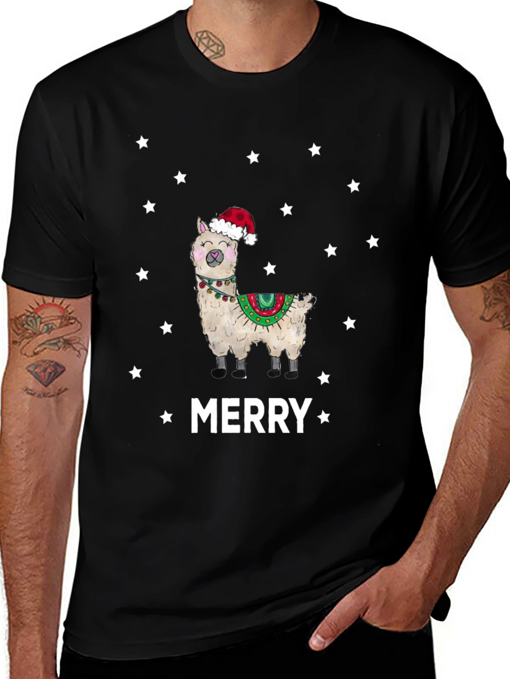 Merry Llama Christmas T-Shirt