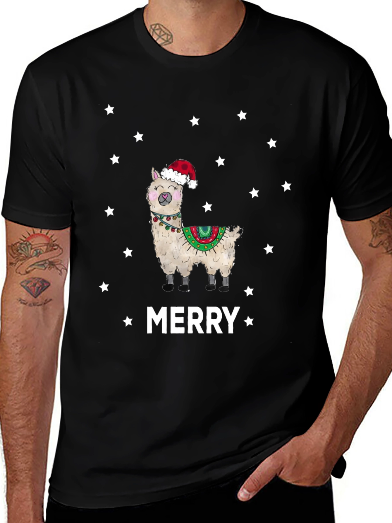 Merry Llama Christmas T-Shirt