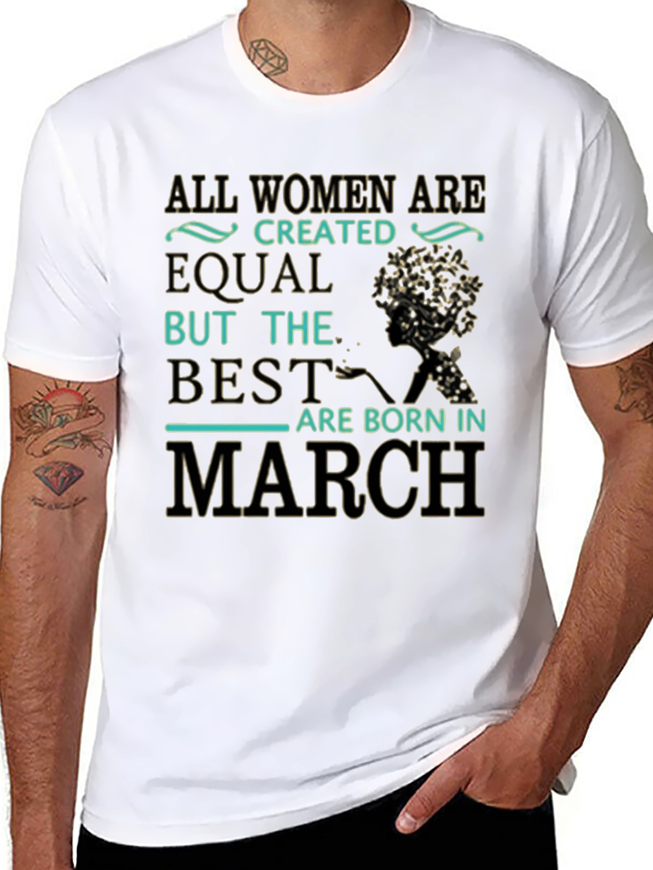 All Women Are Created Equal March Birthday T-Shirt
