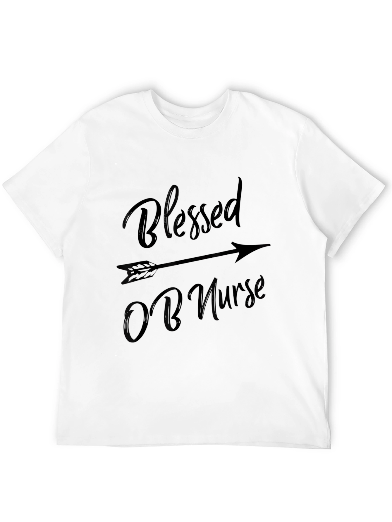 Blessed OB Nurse Black T-Shirt