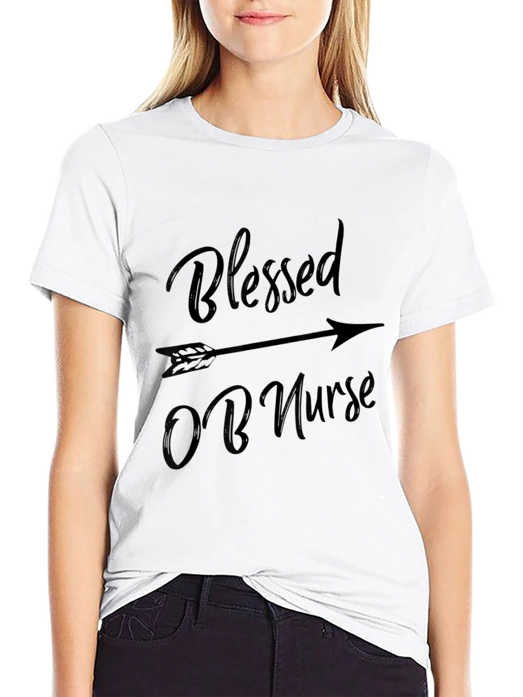 Blessed OB Nurse Black T-Shirt