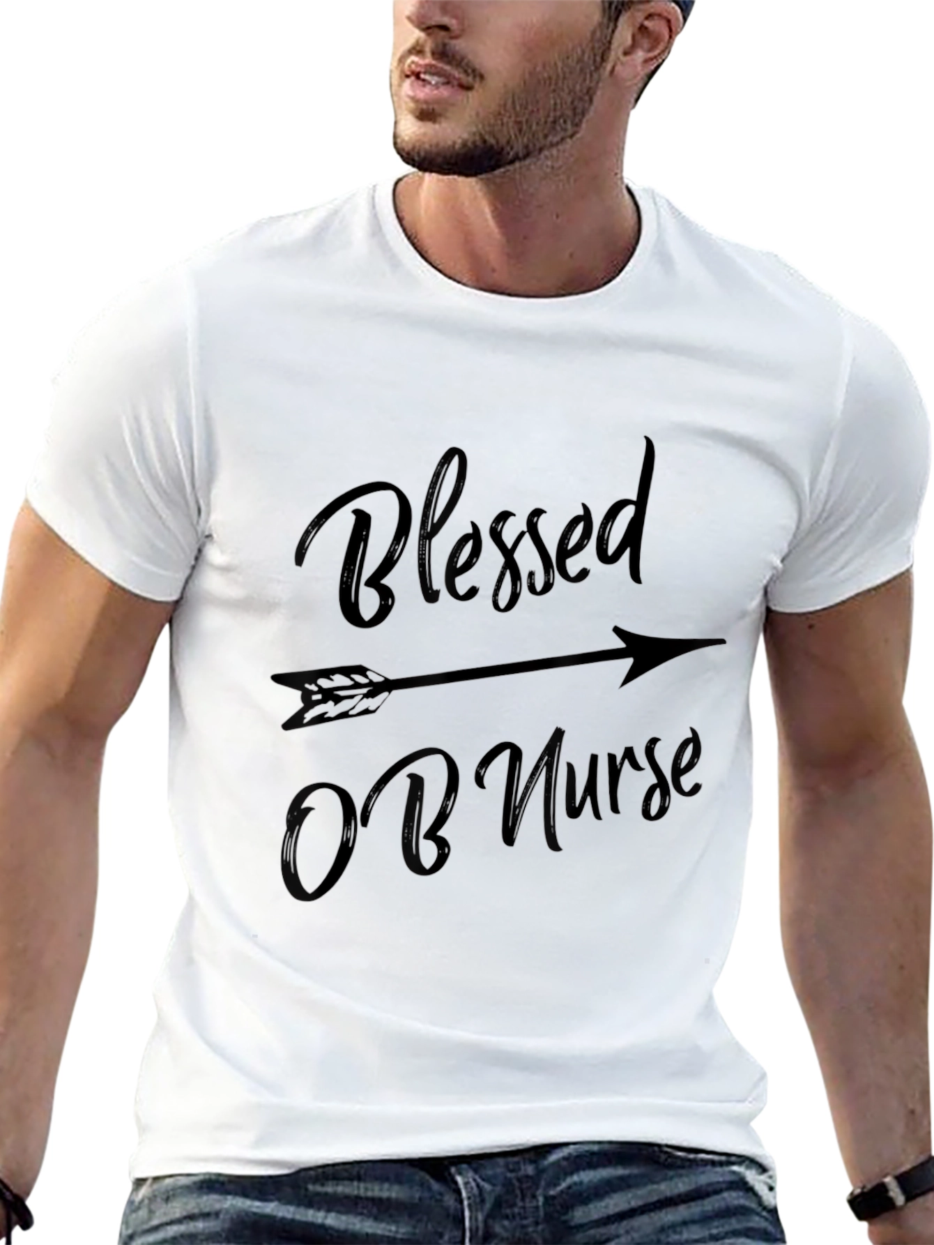 Blessed OB Nurse Black T-Shirt