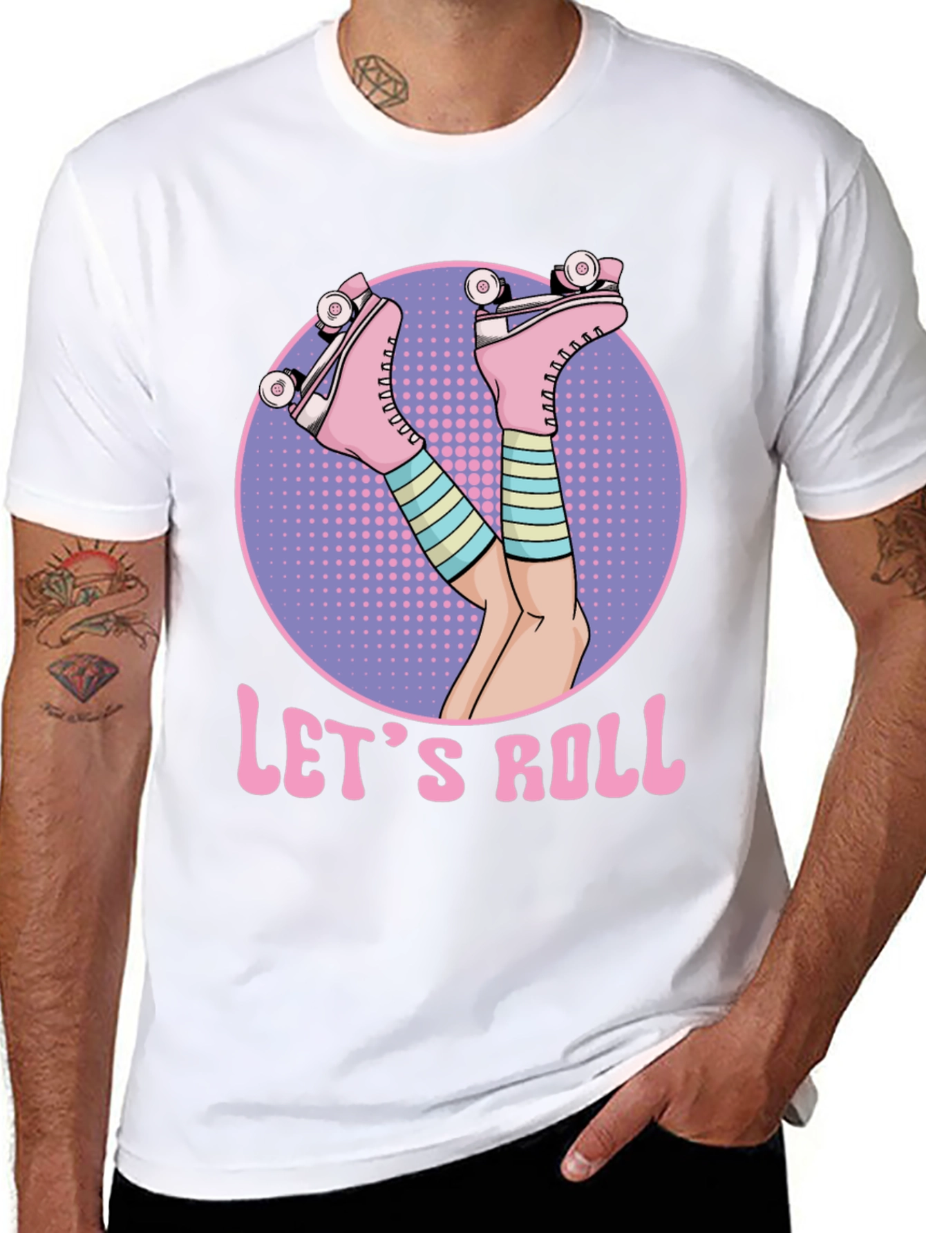 Lets Roll Retro Roller Skate T-Shirt