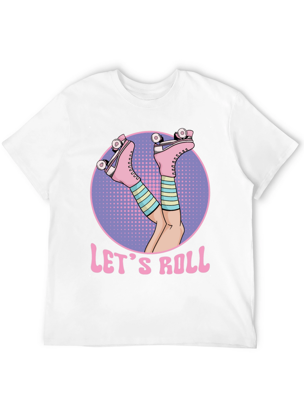 Lets Roll Retro Roller Skate T-Shirt