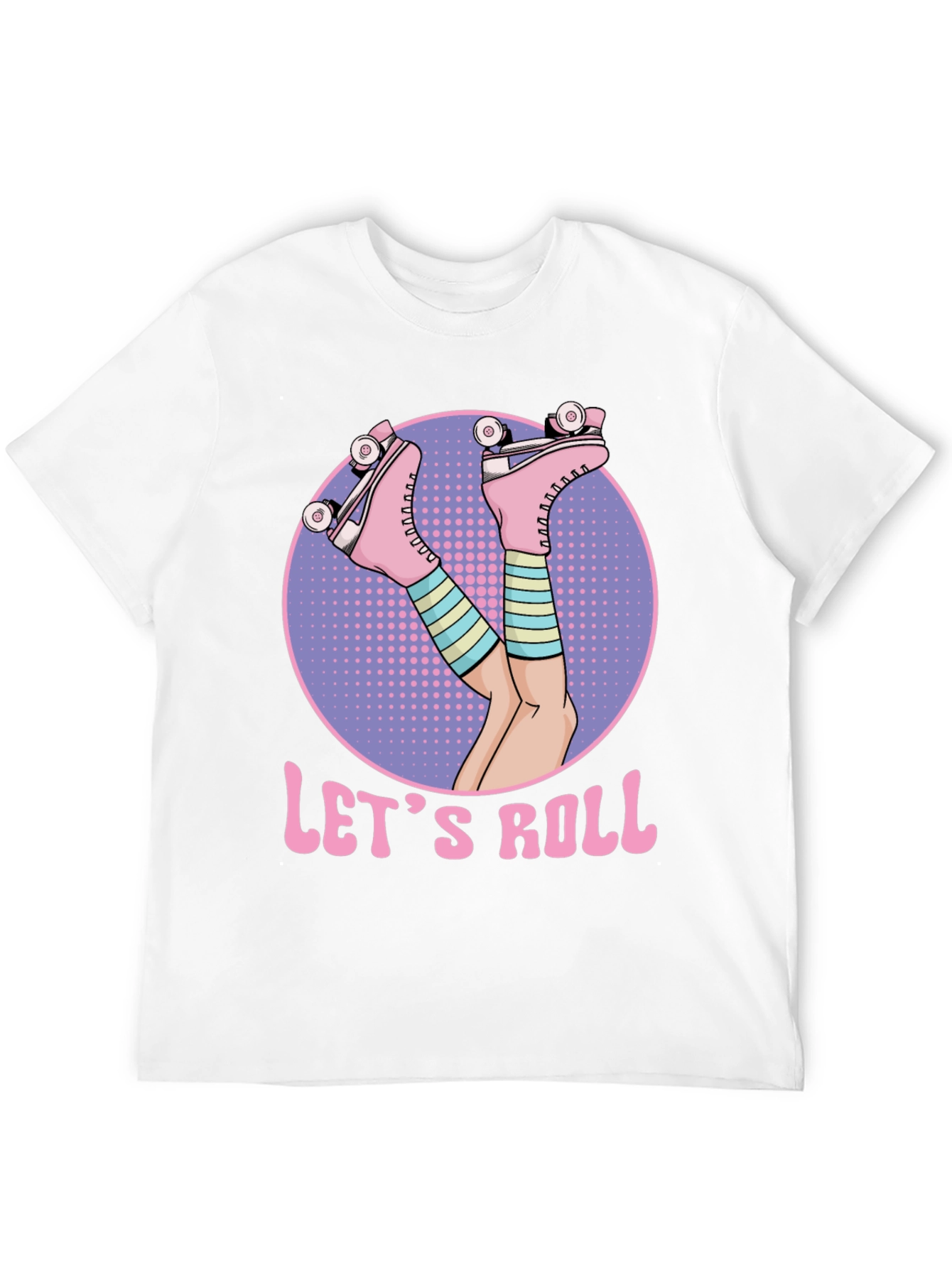 Lets Roll Retro Roller Skate T-Shirt