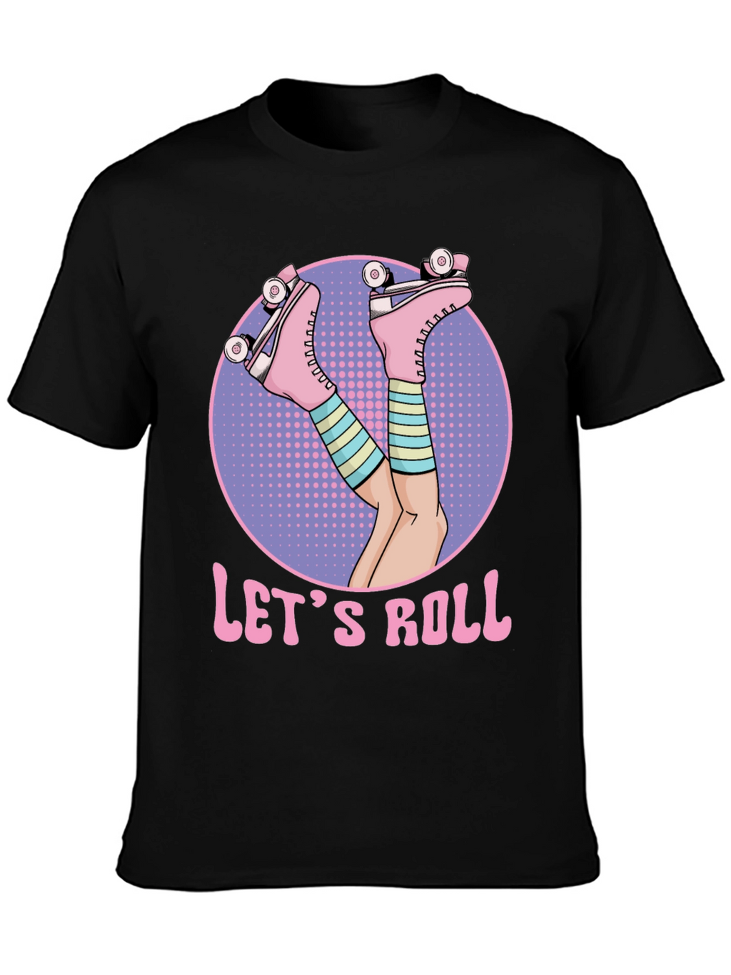 Lets Roll Retro Roller Skate T-Shirt