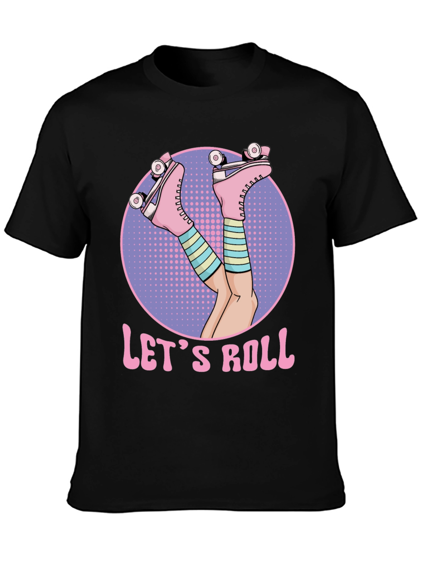 Lets Roll Retro Roller Skate T-Shirt