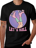 Lets Roll Retro Roller Skate T-Shirt