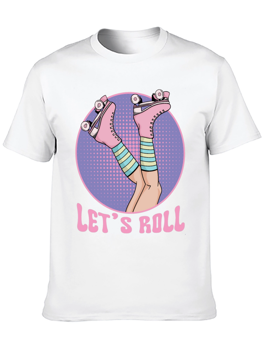 Lets Roll Retro Roller Skate T-Shirt