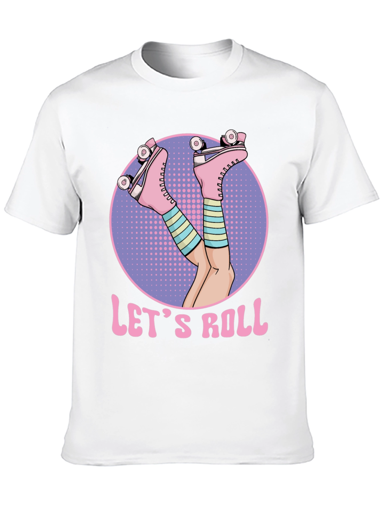 Lets Roll Retro Roller Skate T-Shirt