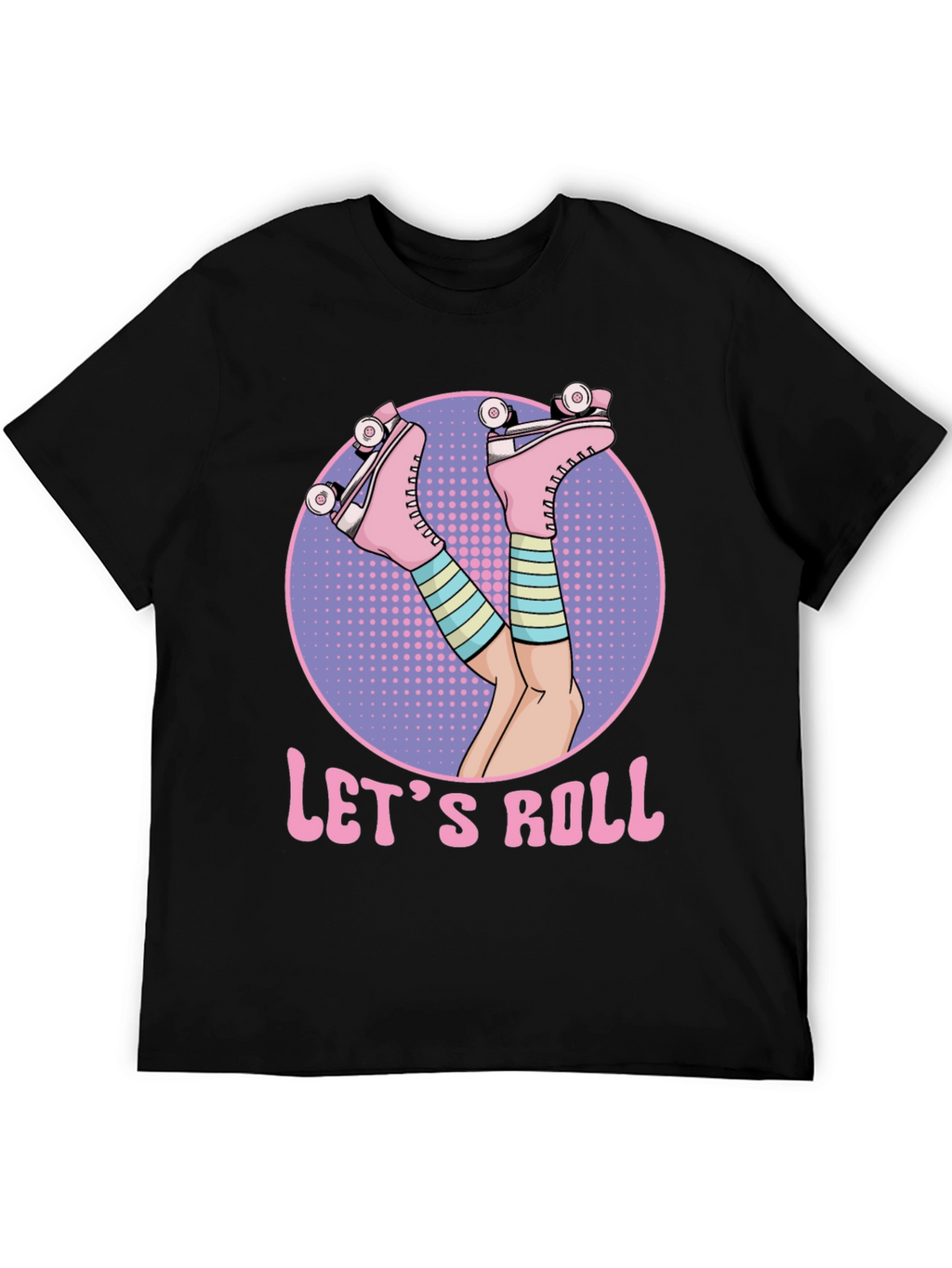 Lets Roll Retro Roller Skate T-Shirt