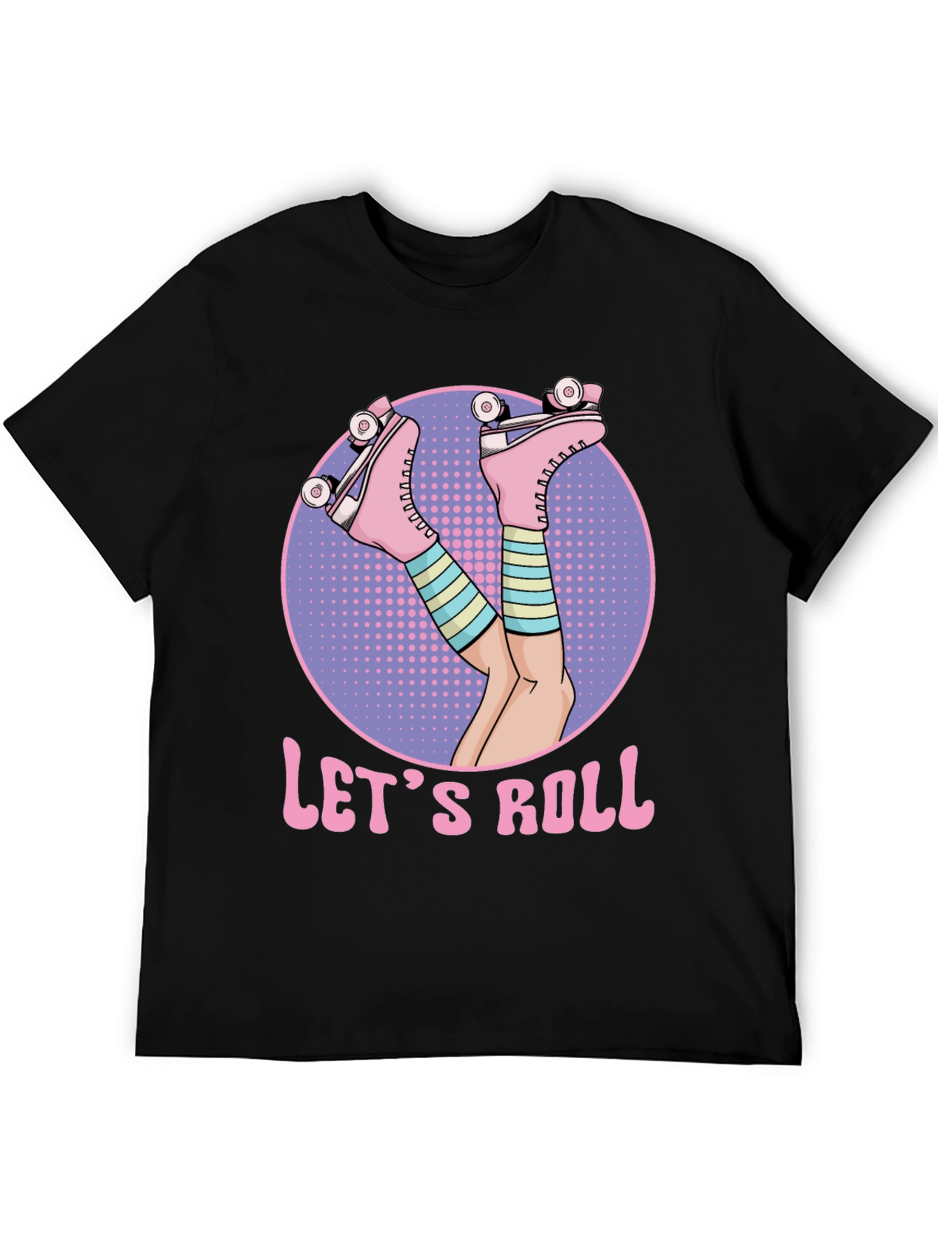 Lets Roll Retro Roller Skate T-Shirt