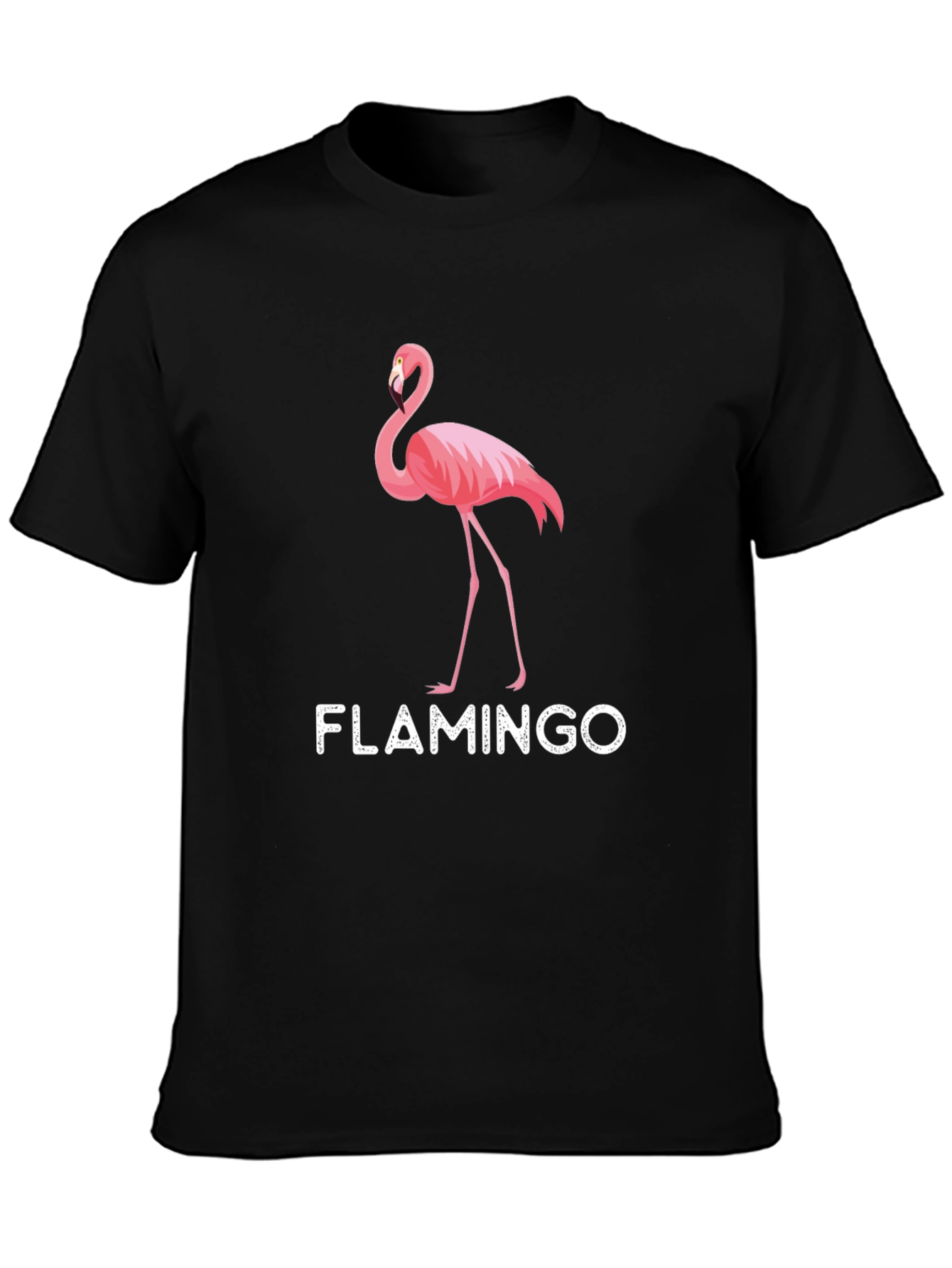 Mens Black Flamingo Graphic T-Shirt