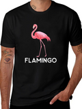 Mens Black Flamingo Graphic T-Shirt