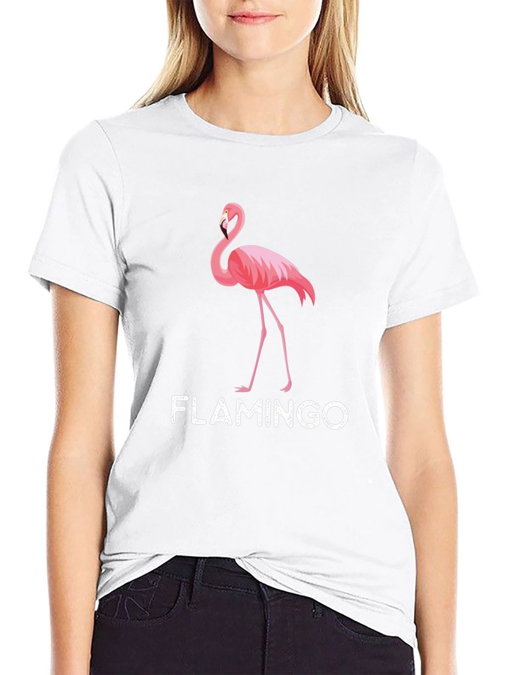 Mens Black Flamingo Graphic T-Shirt