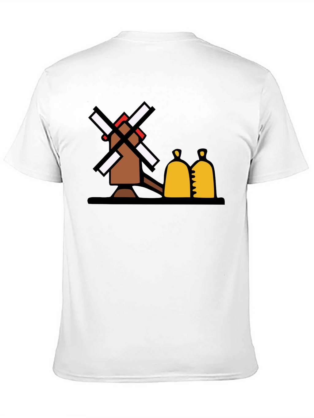 Novelty Windmill Graphic Tee - Black Cotton Blend