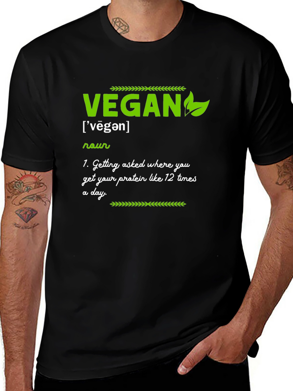 Vegan Definition T-Shirt - Funny Protein Question Tee