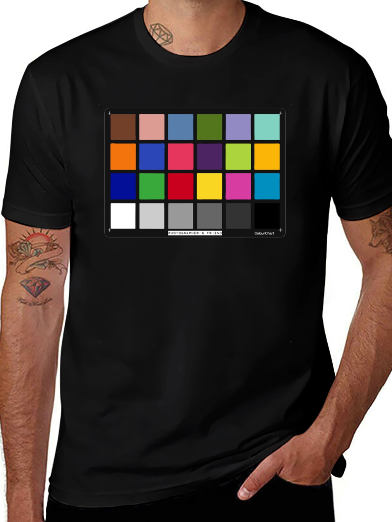Photographers Color Chart Black T-Shirt