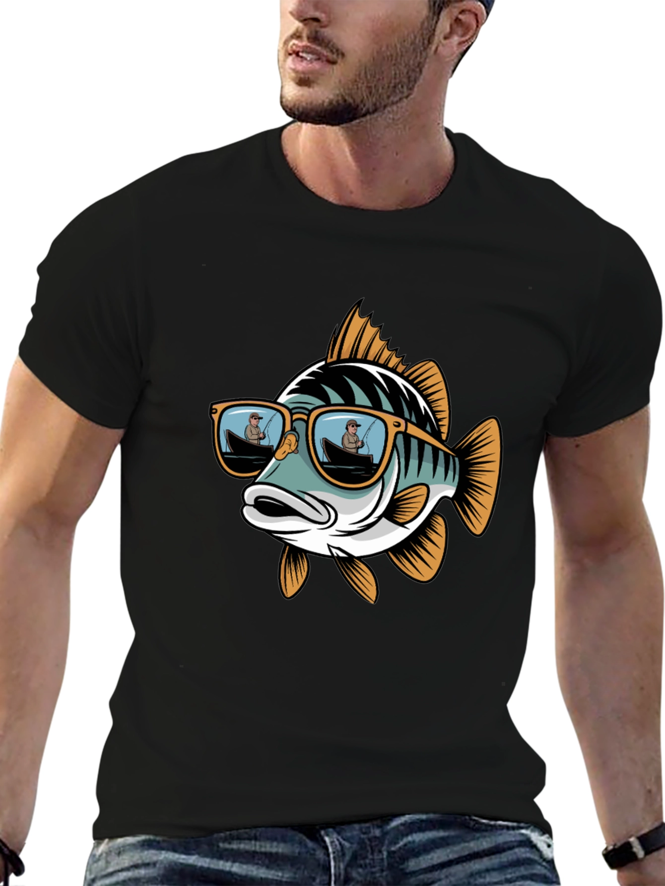 Cool Fish Graphic Tee - Angler Sunglasses Design