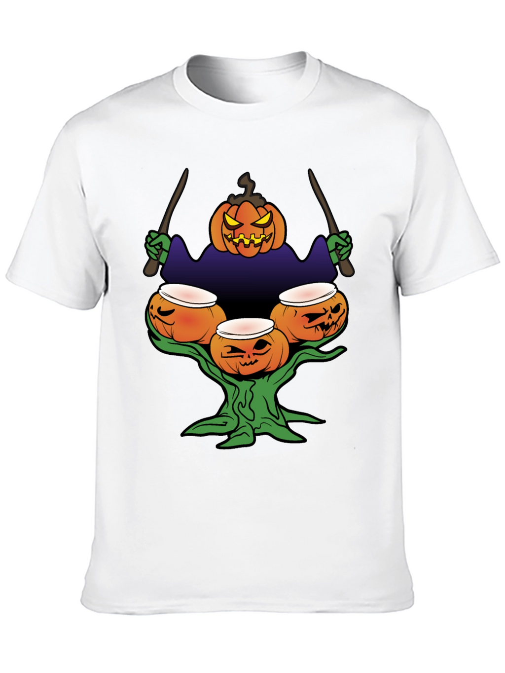 Halloween Pumpkin Drummer T-Shirt