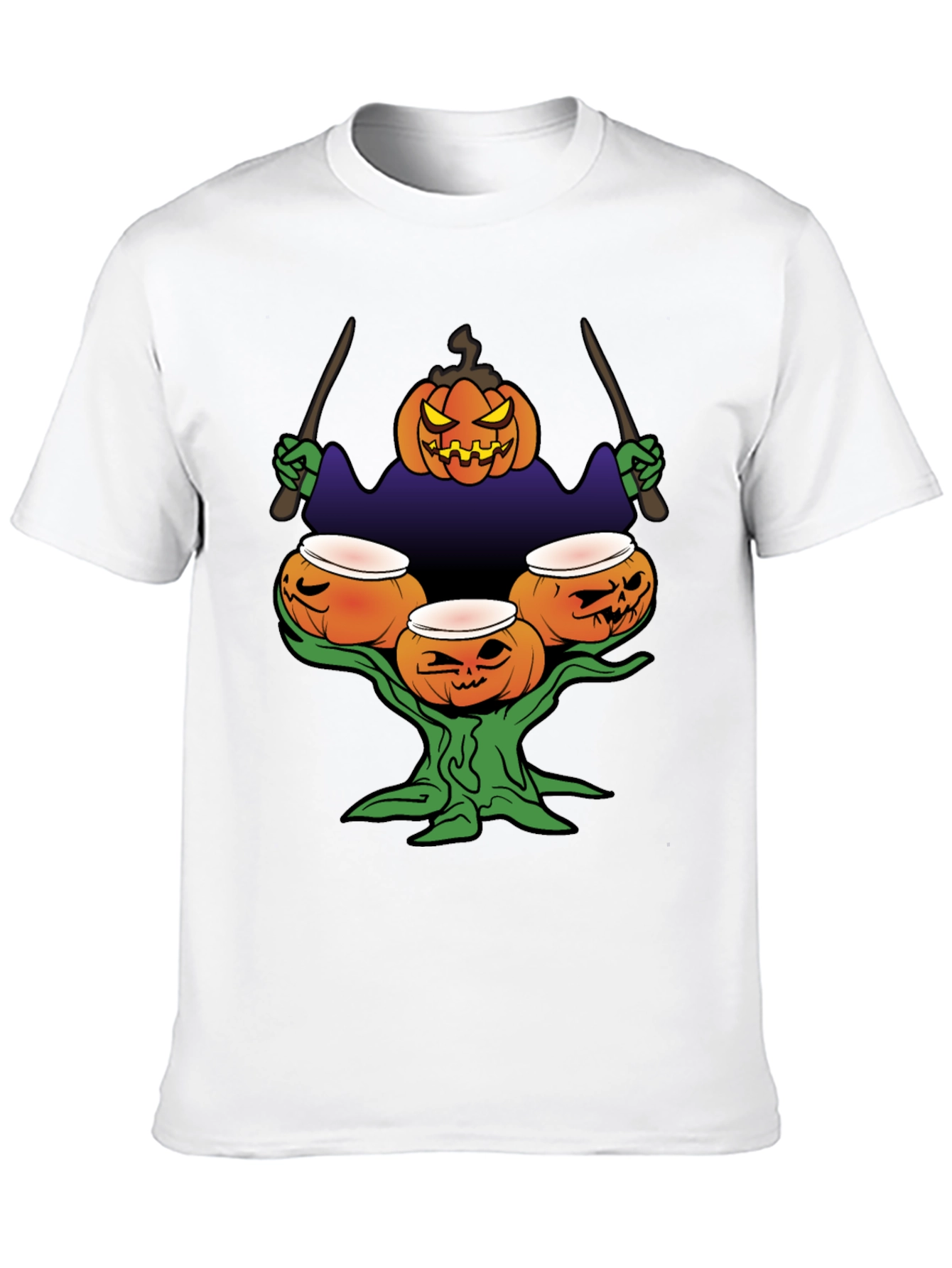 Halloween Pumpkin Drummer T-Shirt