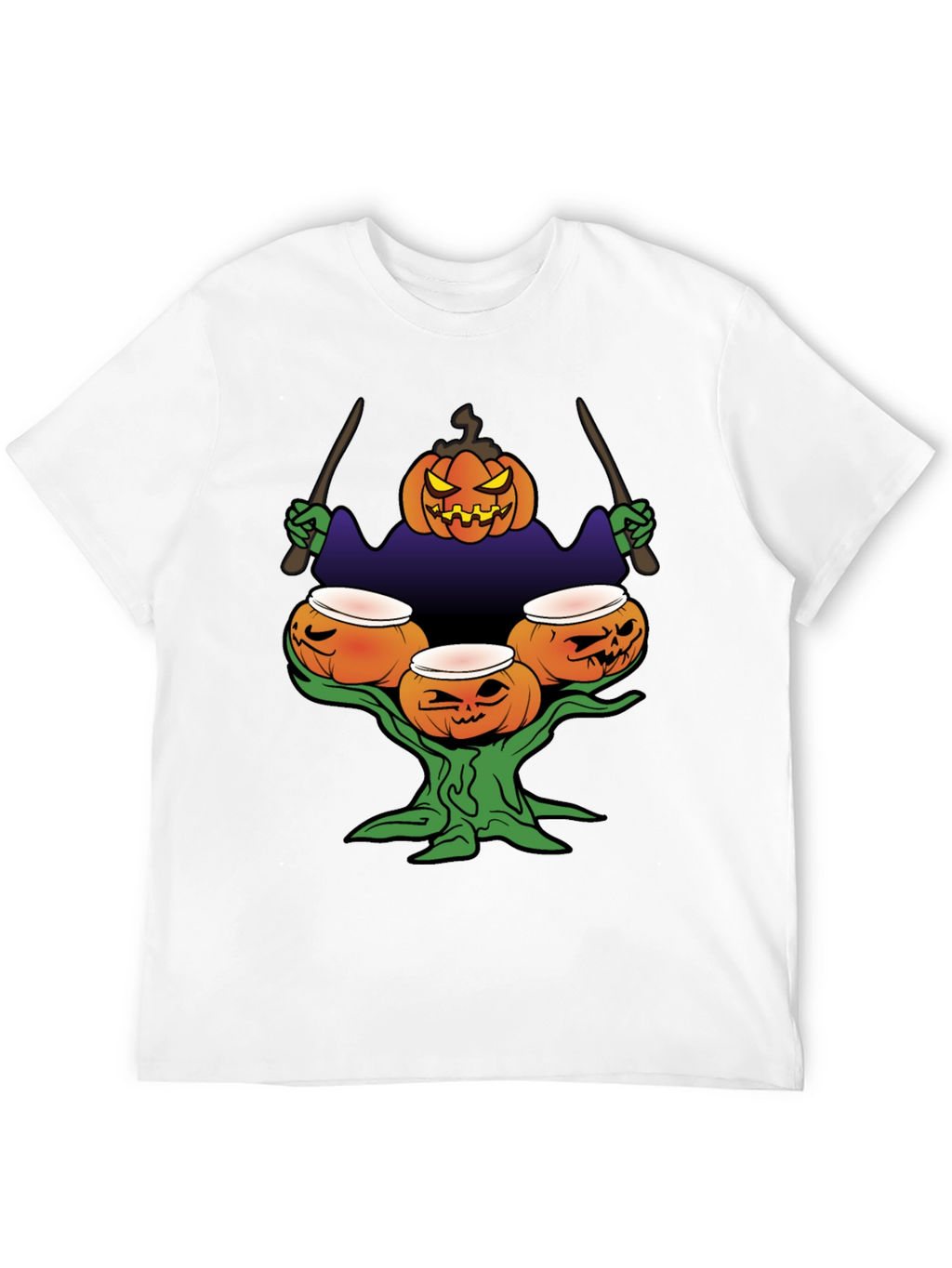Halloween Pumpkin Drummer T-Shirt
