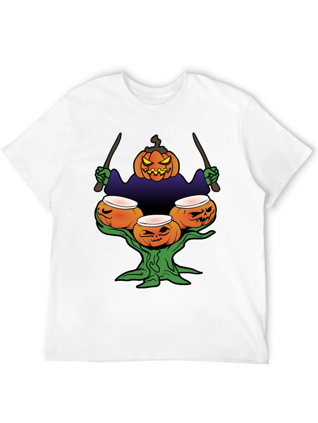 Halloween Pumpkin Drummer T-Shirt