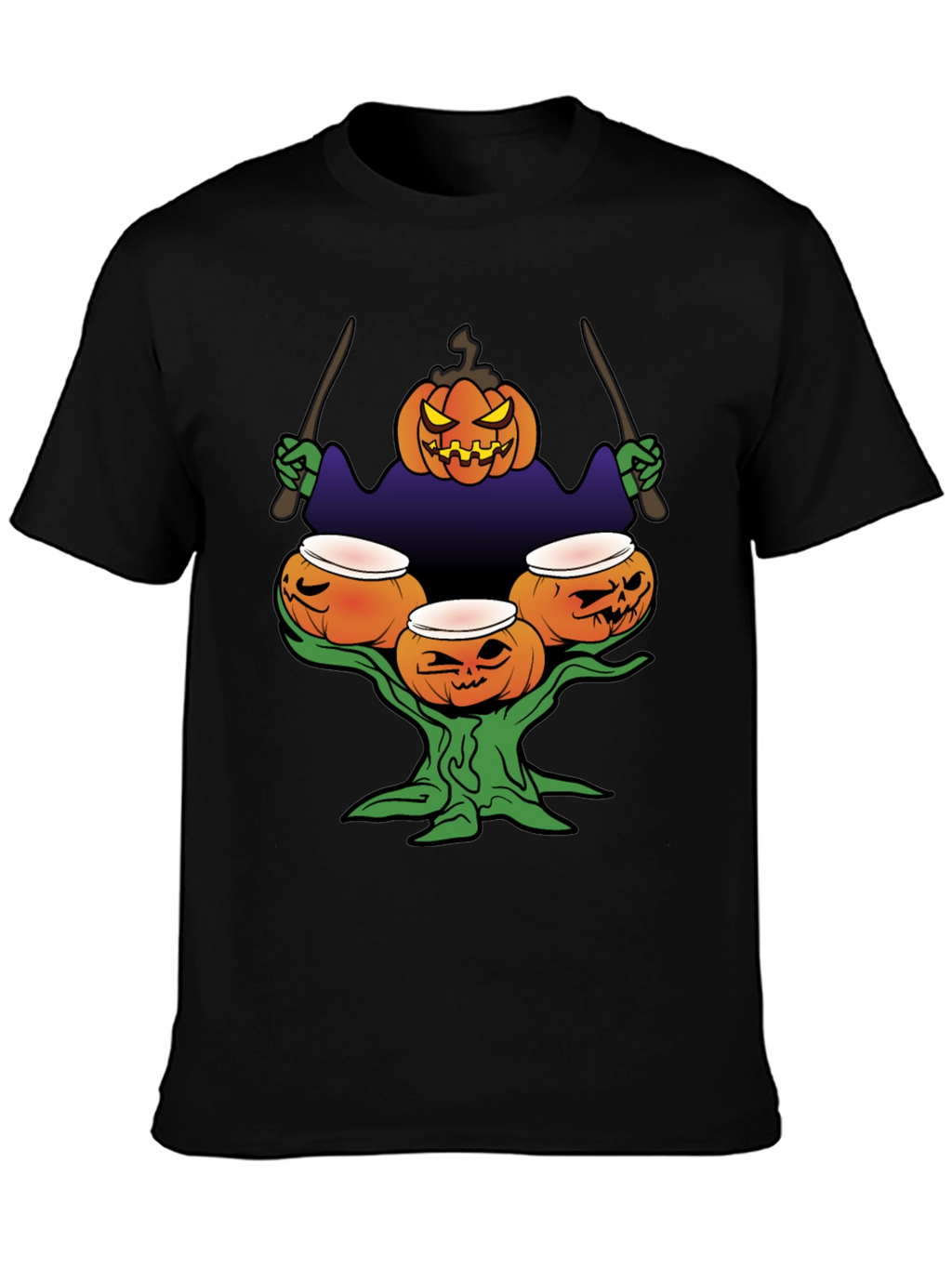 Halloween Pumpkin Drummer T-Shirt