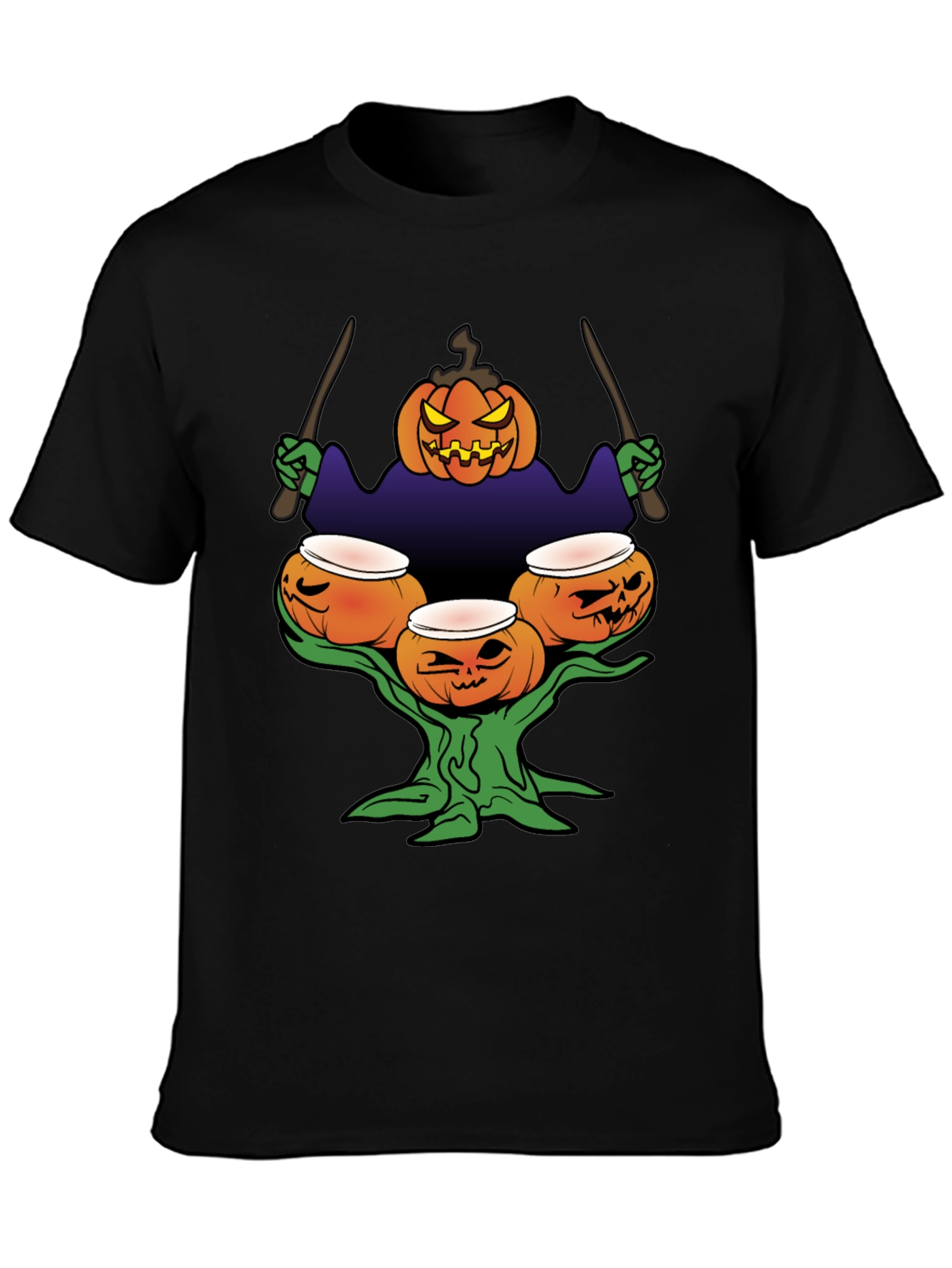 Halloween Pumpkin Drummer T-Shirt