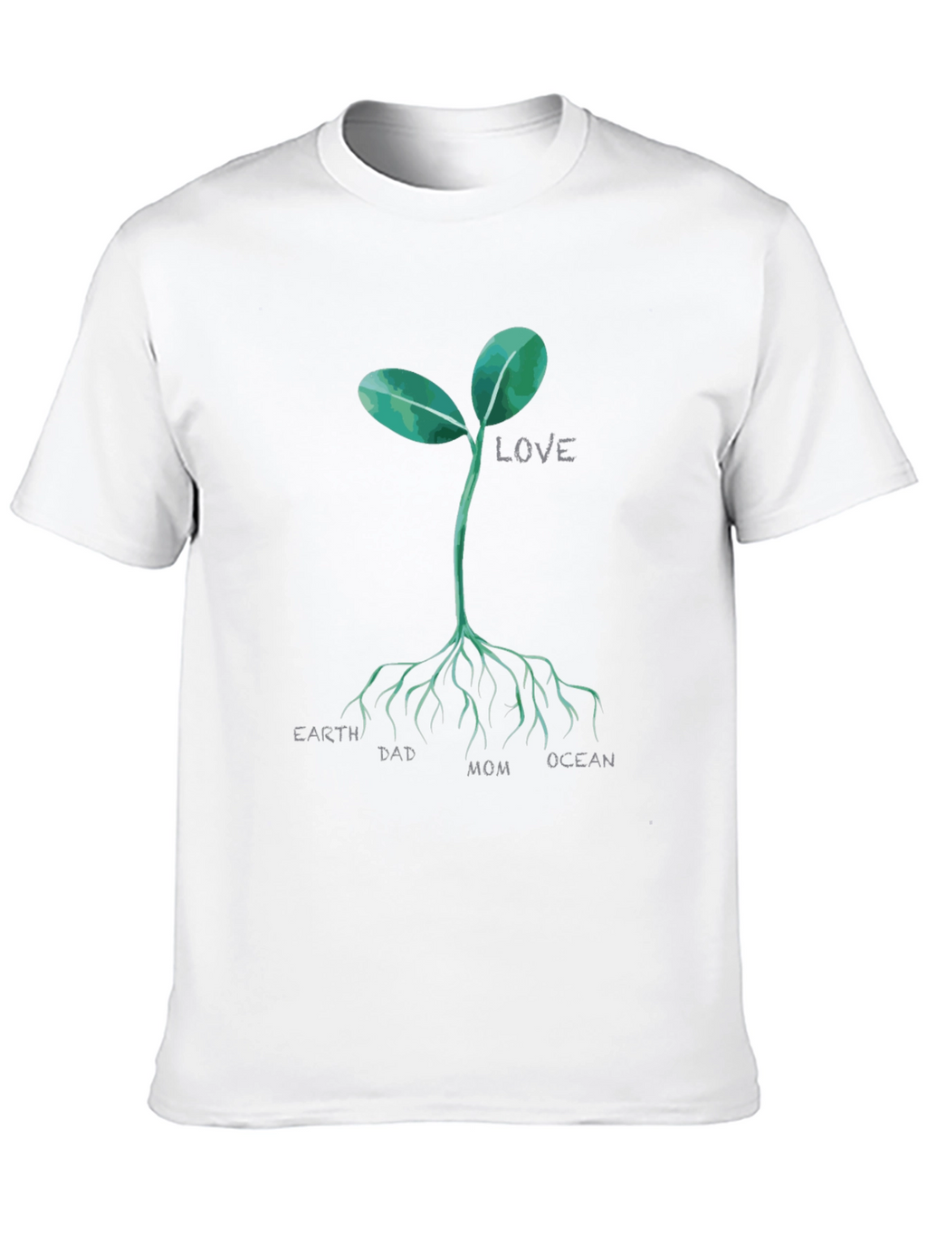 Earth Dad Mom Ocean Love Sprout T-Shirt