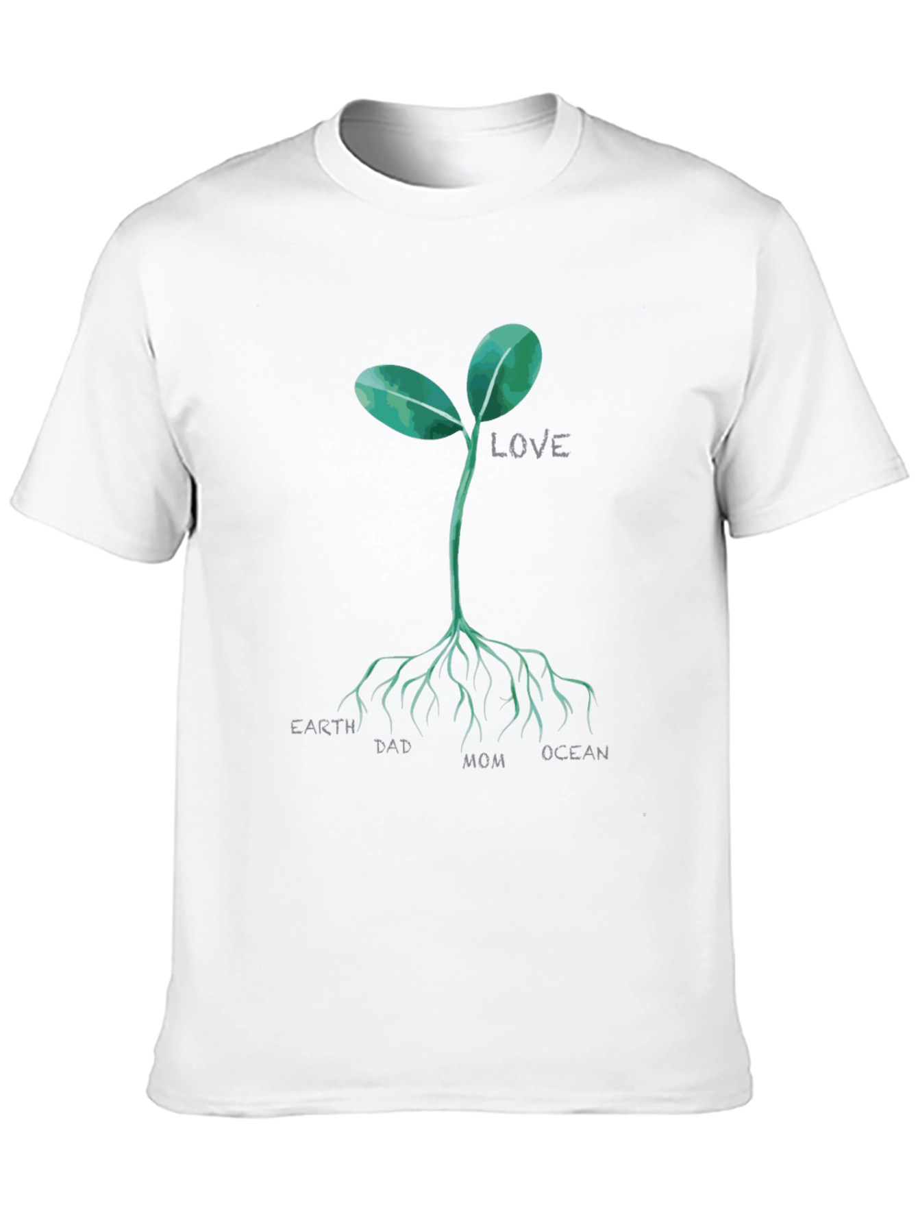 Earth Dad Mom Ocean Love Sprout T-Shirt