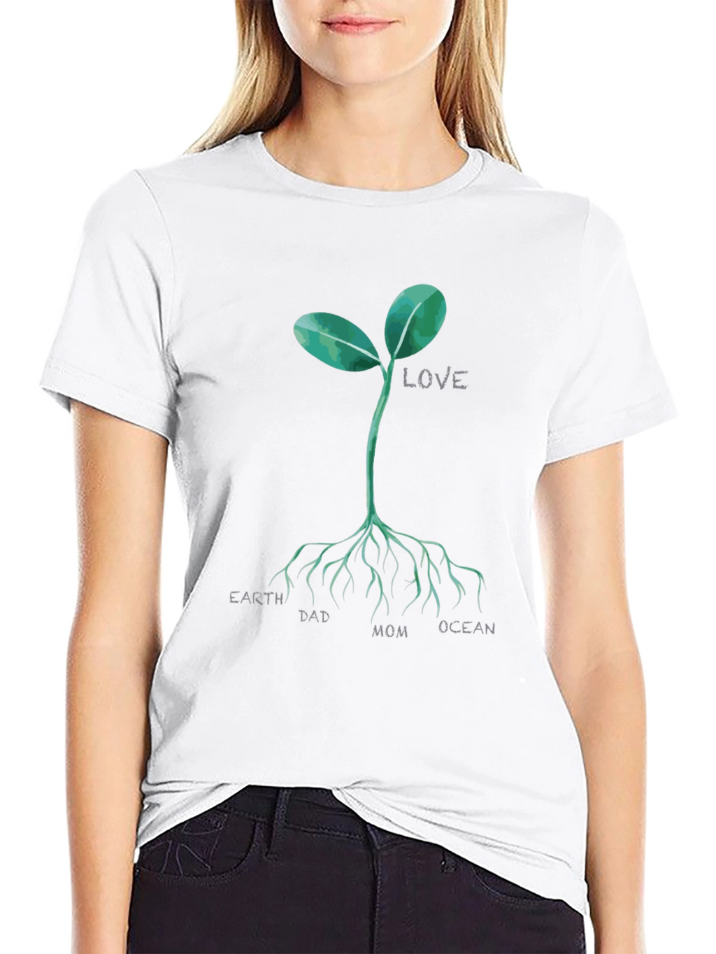 Earth Dad Mom Ocean Love Sprout T-Shirt