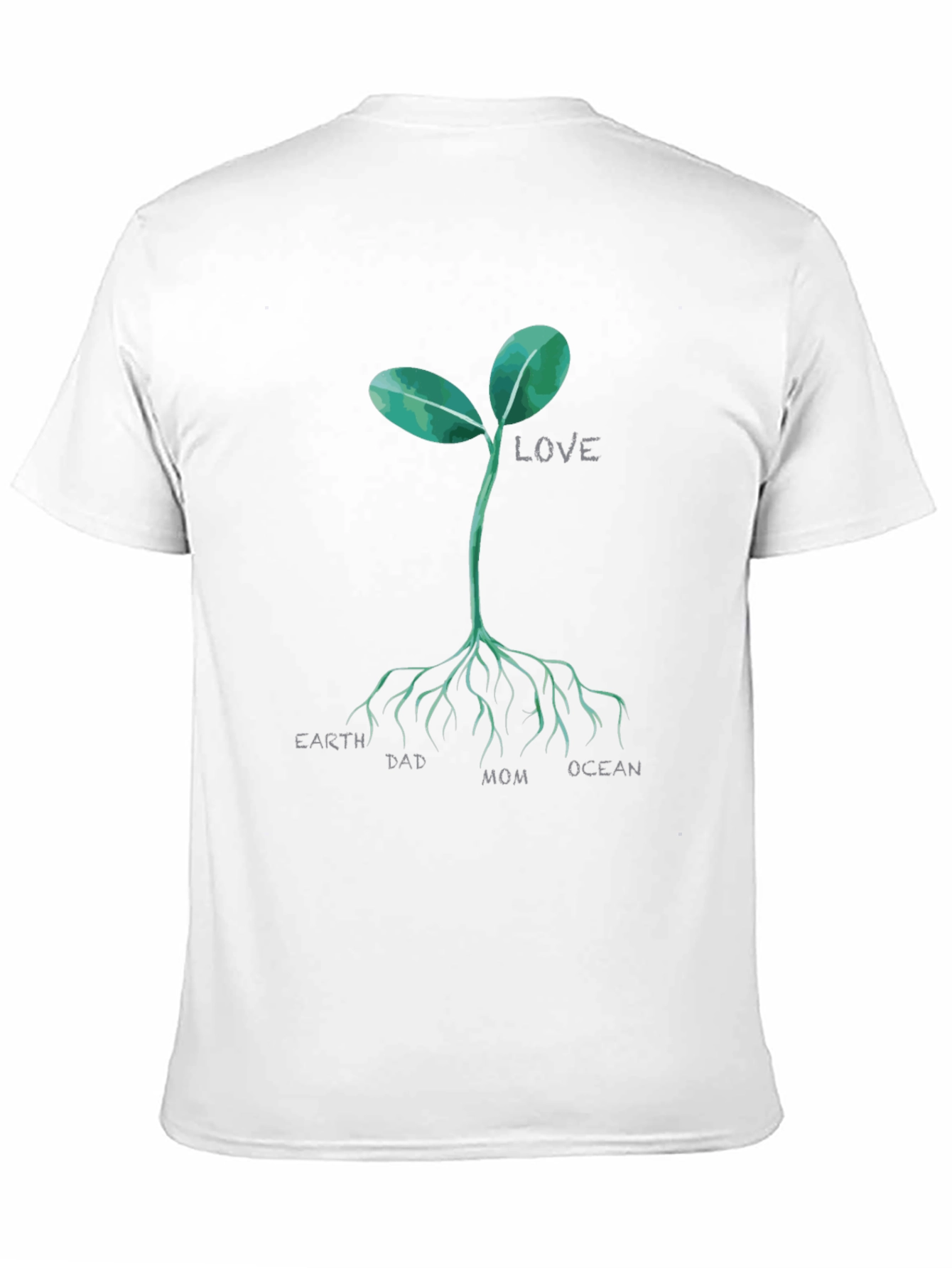 Earth Dad Mom Ocean Love Sprout T-Shirt