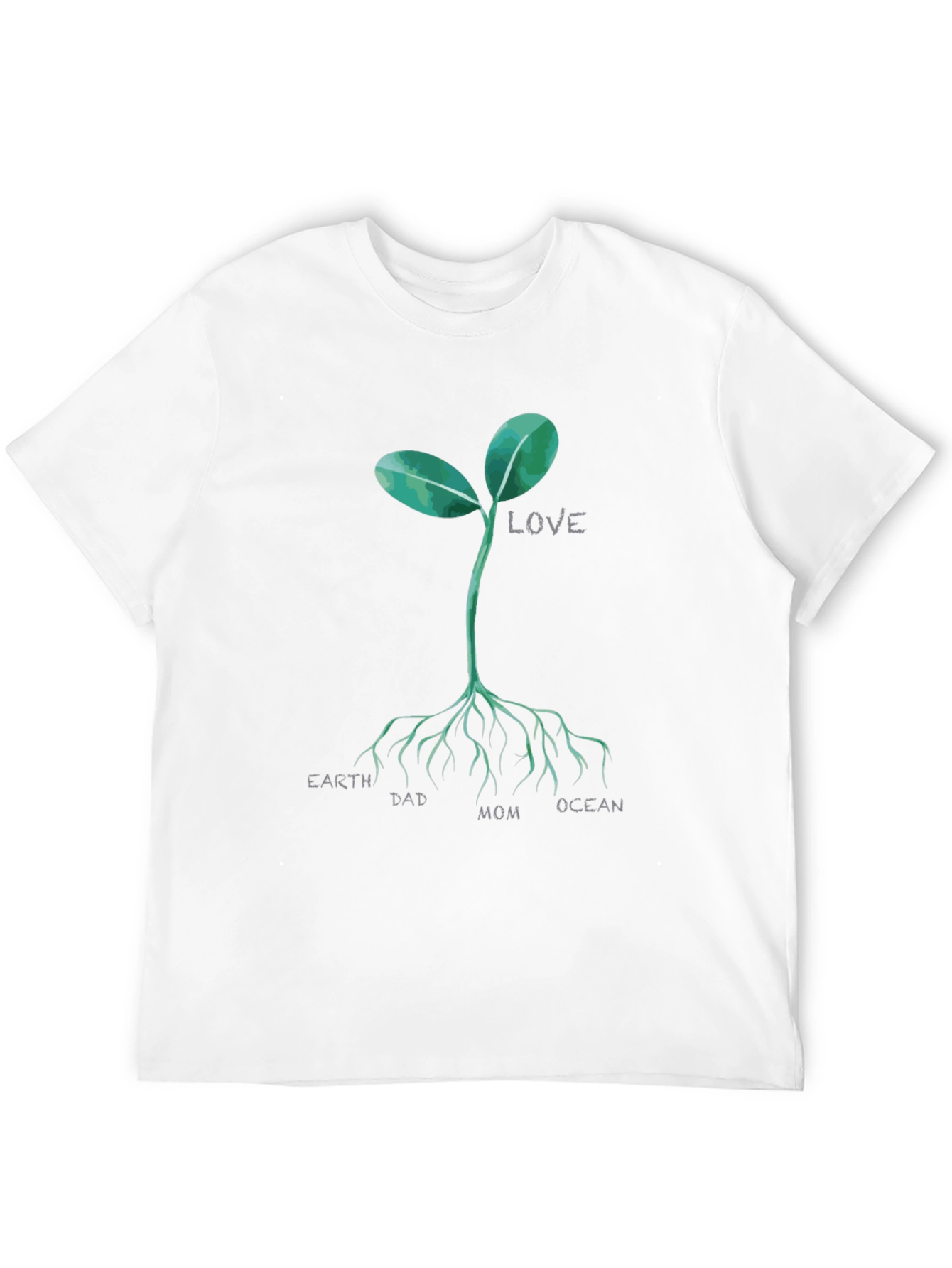 Earth Dad Mom Ocean Love Sprout T-Shirt