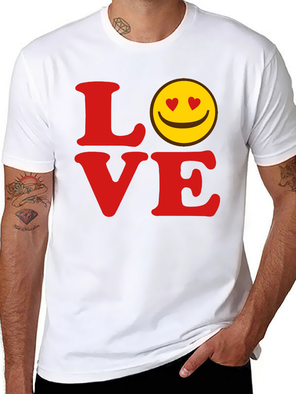 Love Smiley Face Graphic T-Shirt
